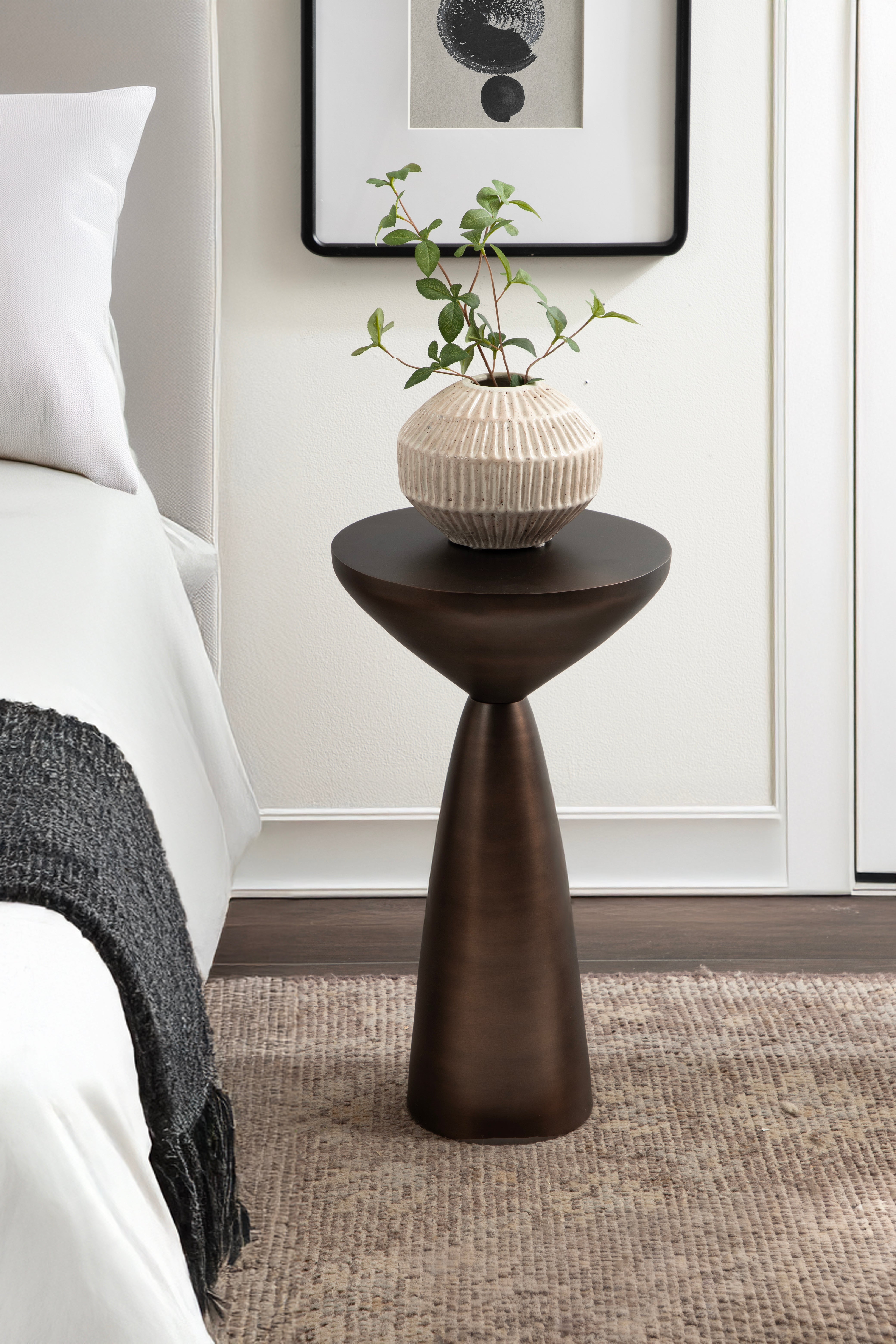 Steeves Metal Round Side Table