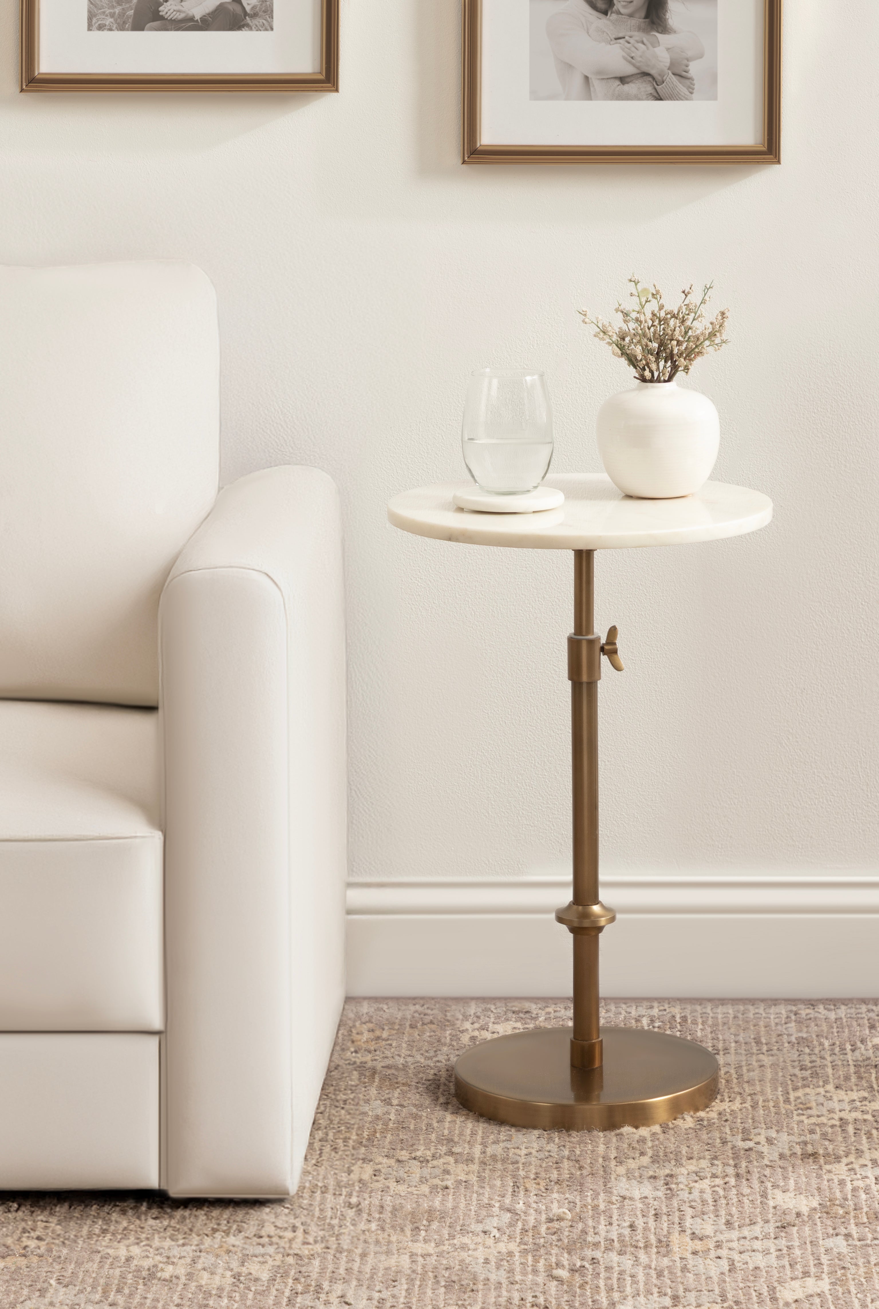 Drink Table White Gold 14x14x30 7