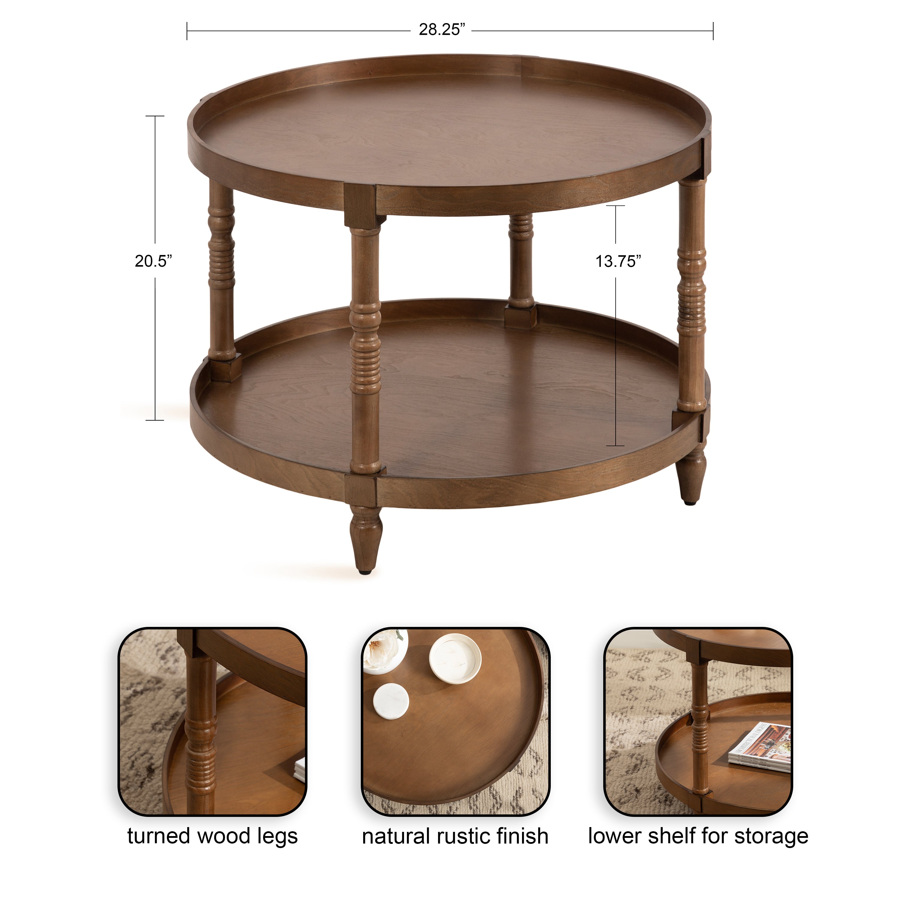 Bellport Round Wood Coffee Table