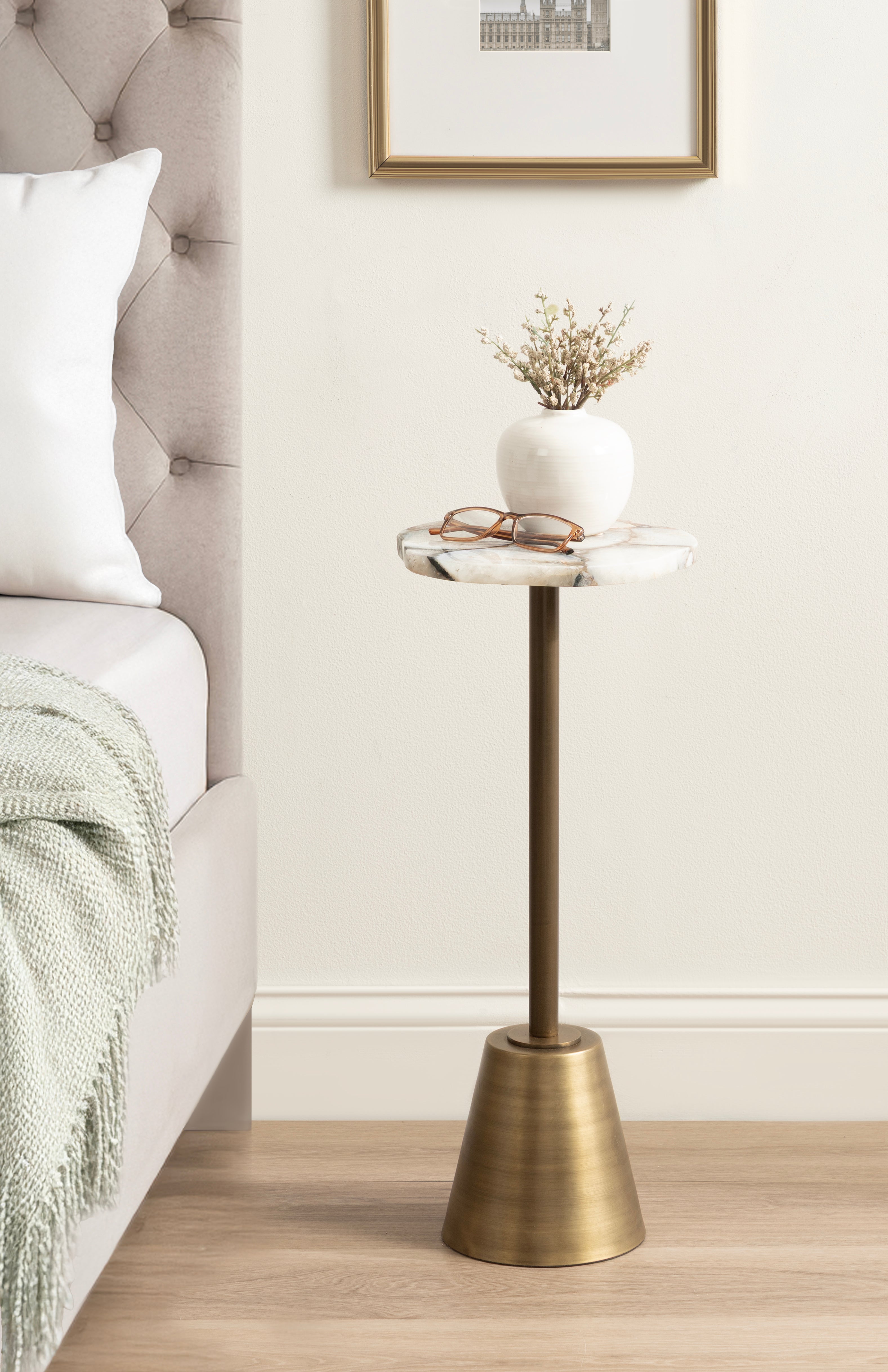 Tira Wavy Organic Stone and Metal Table