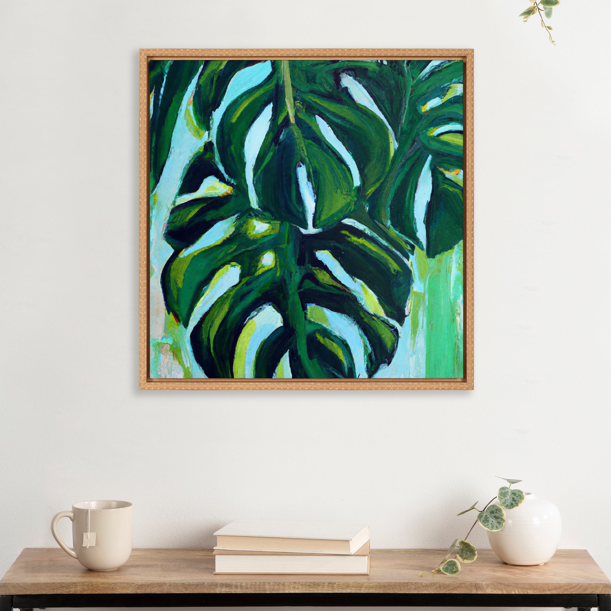 Framed Canvas 22x22 Sylvie Beaded Rustic Natural 5