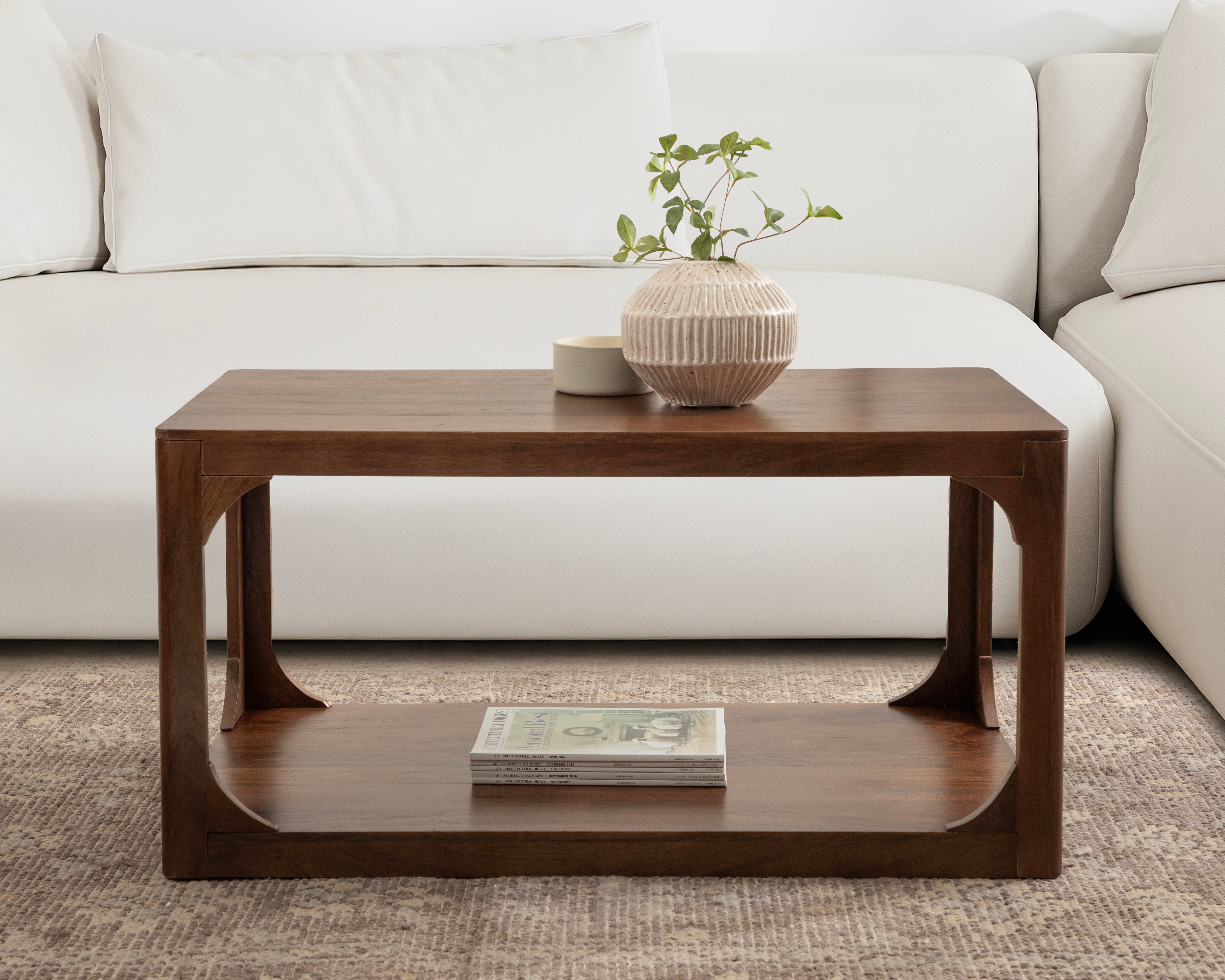 Coffee Table Walnut Brown 36x20x18 7