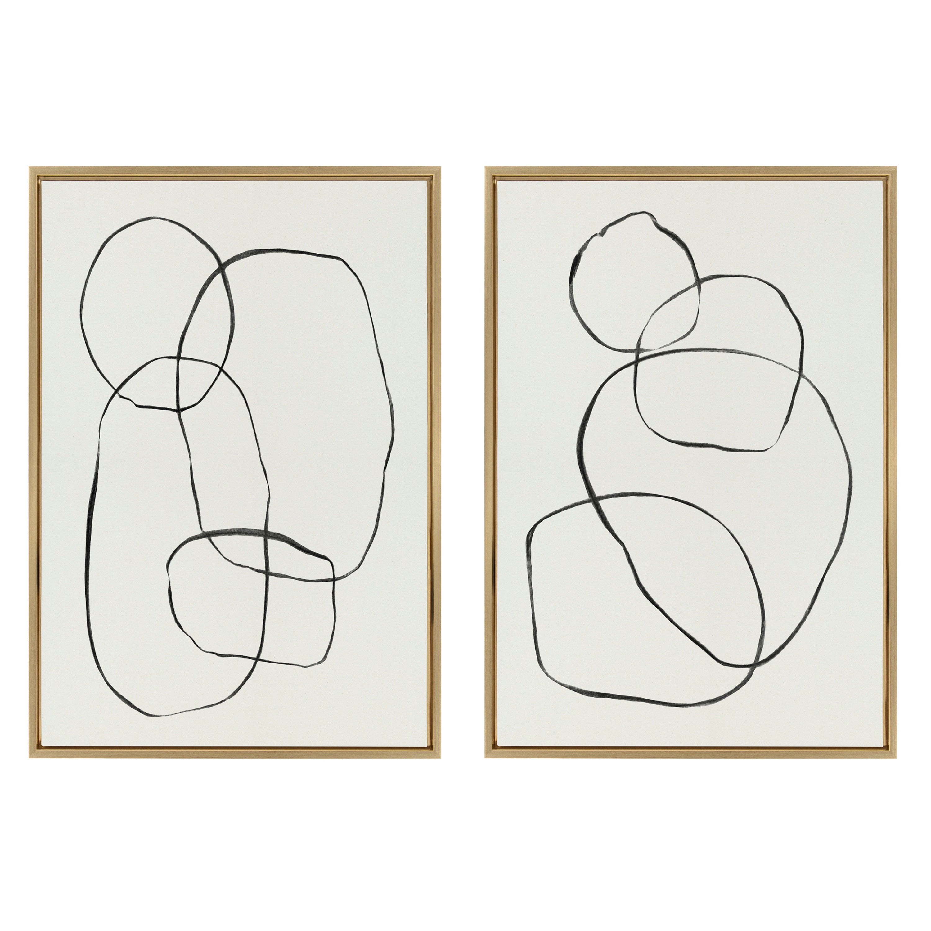 Sylvie Going in Circles Framed Textured Canvas Set by Teju Reval of SnazzyHues