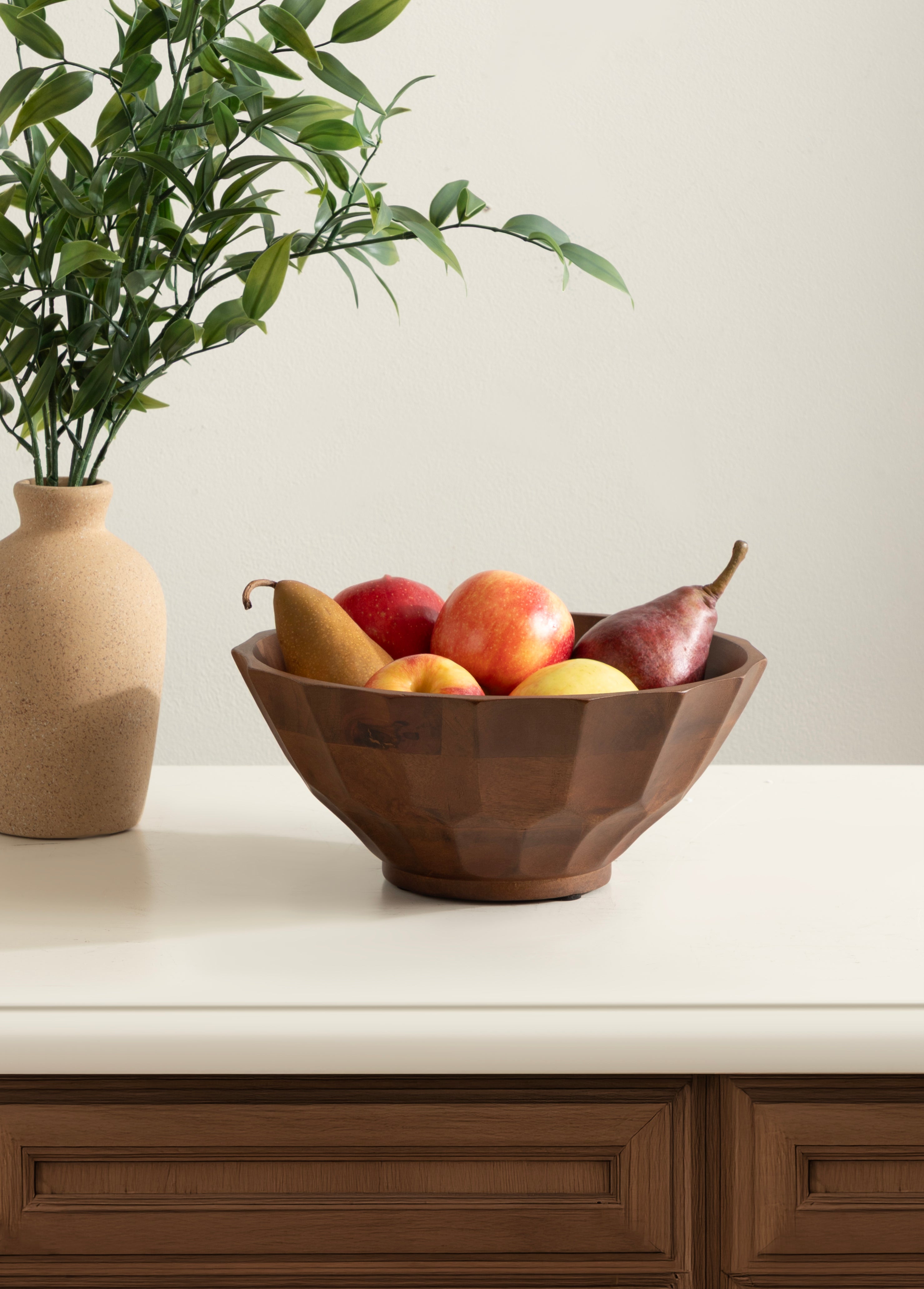 Serving Bowl Walnut Brown 12" Diameter 6