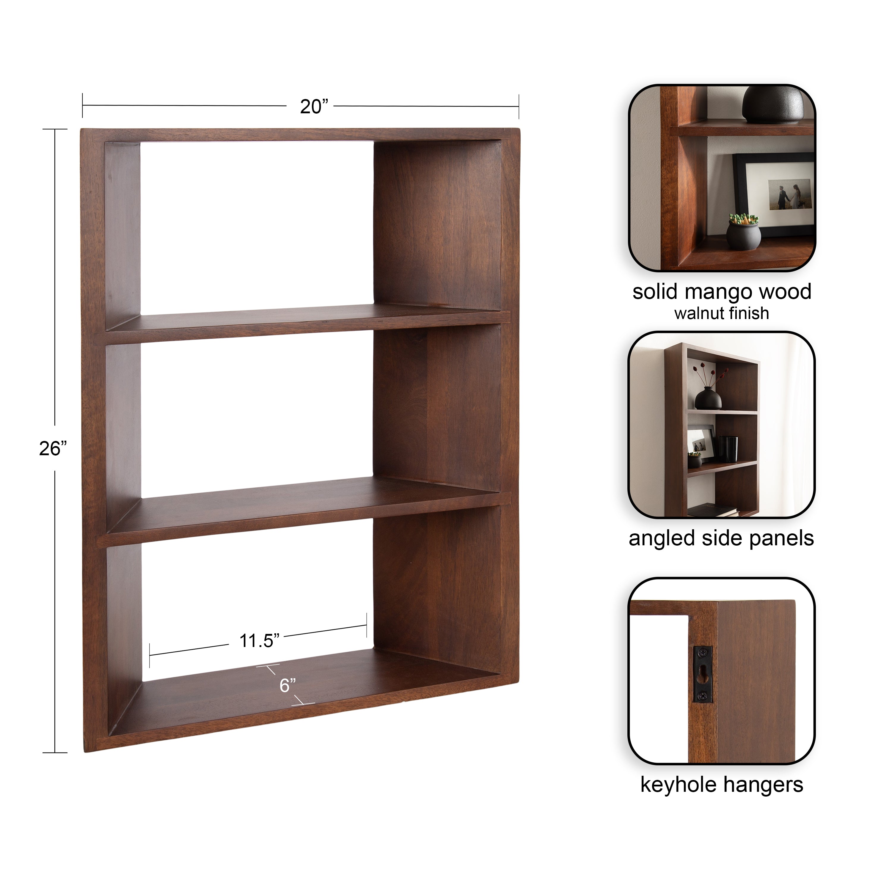 Accent Shelf Walnut Brown 20x6x26 2