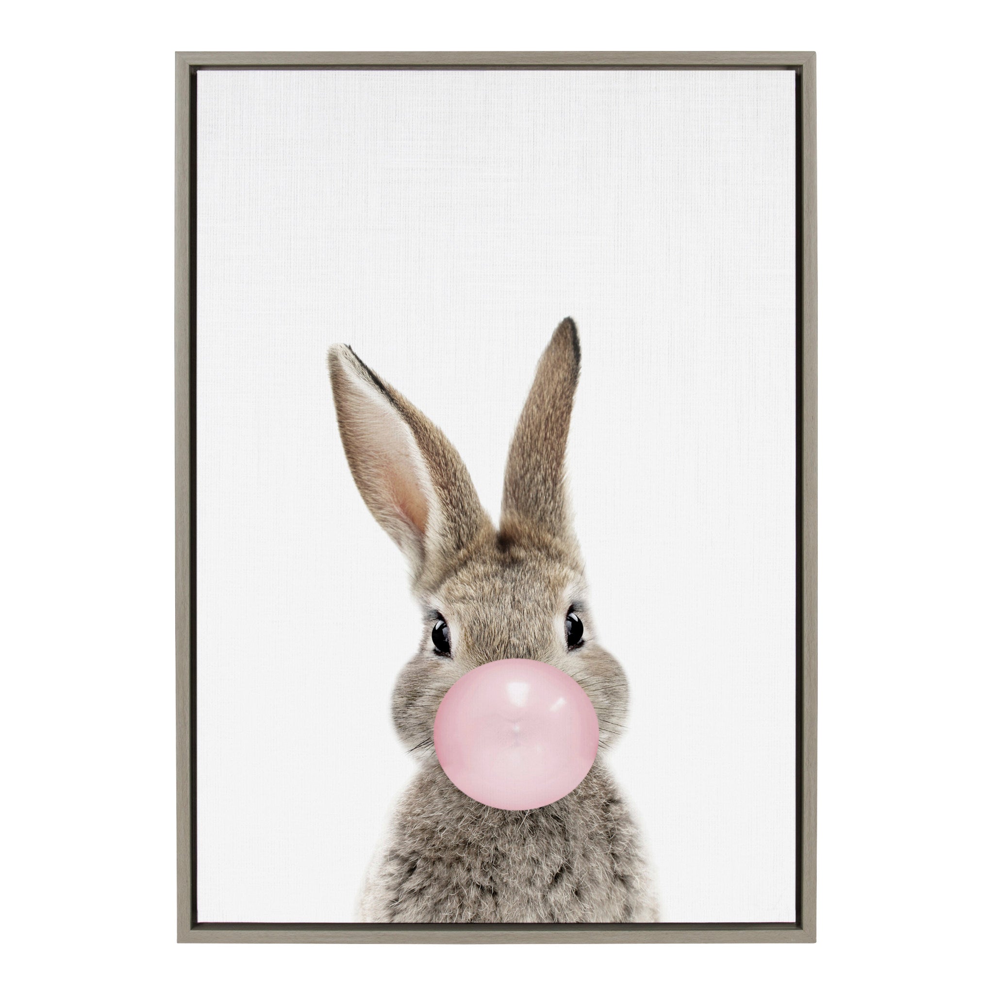 Sylvie Bubble Gum Bunny Framed Canvas by Amy Peterson Art Studio
