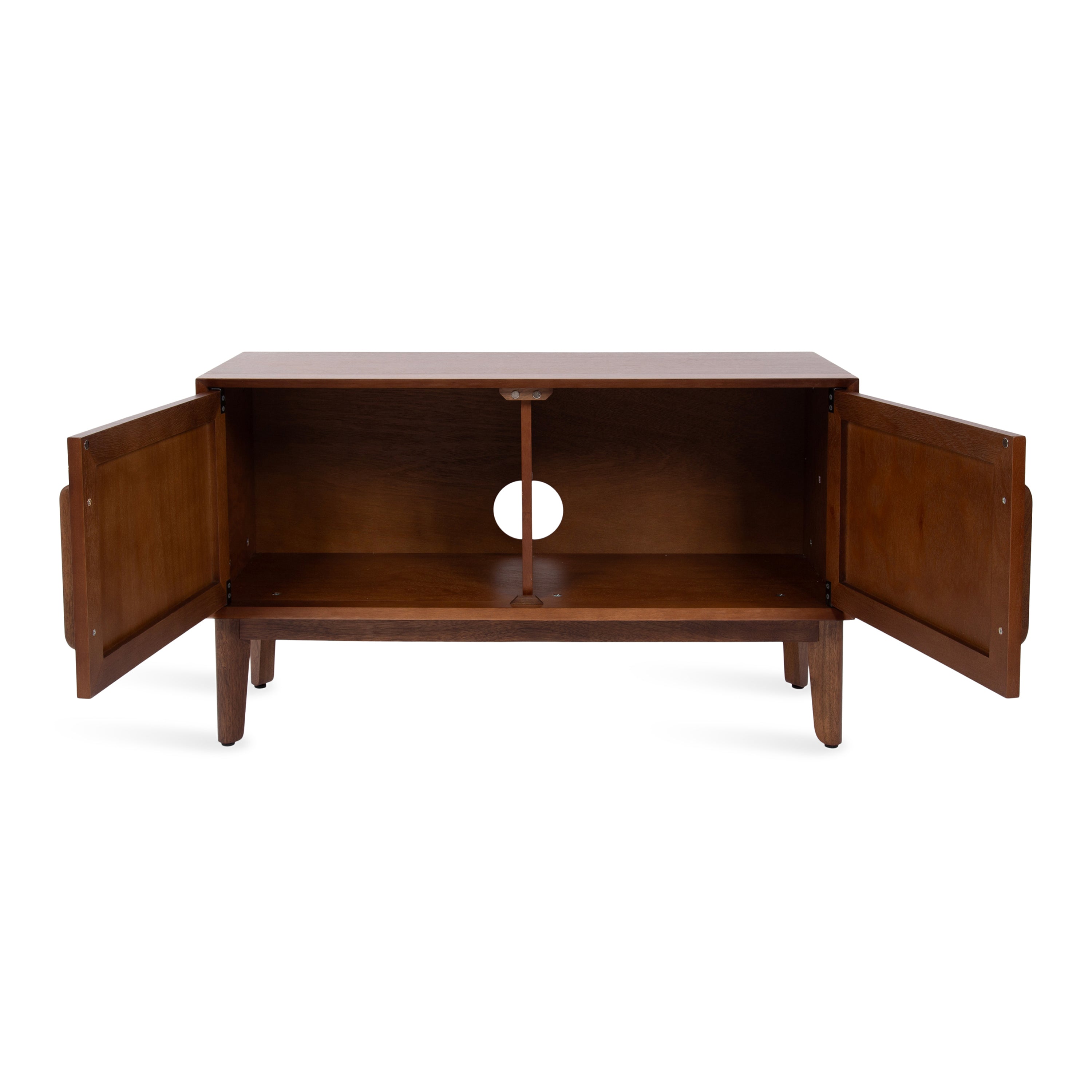 TV Stand 38x15x22 Walnut Brown 6