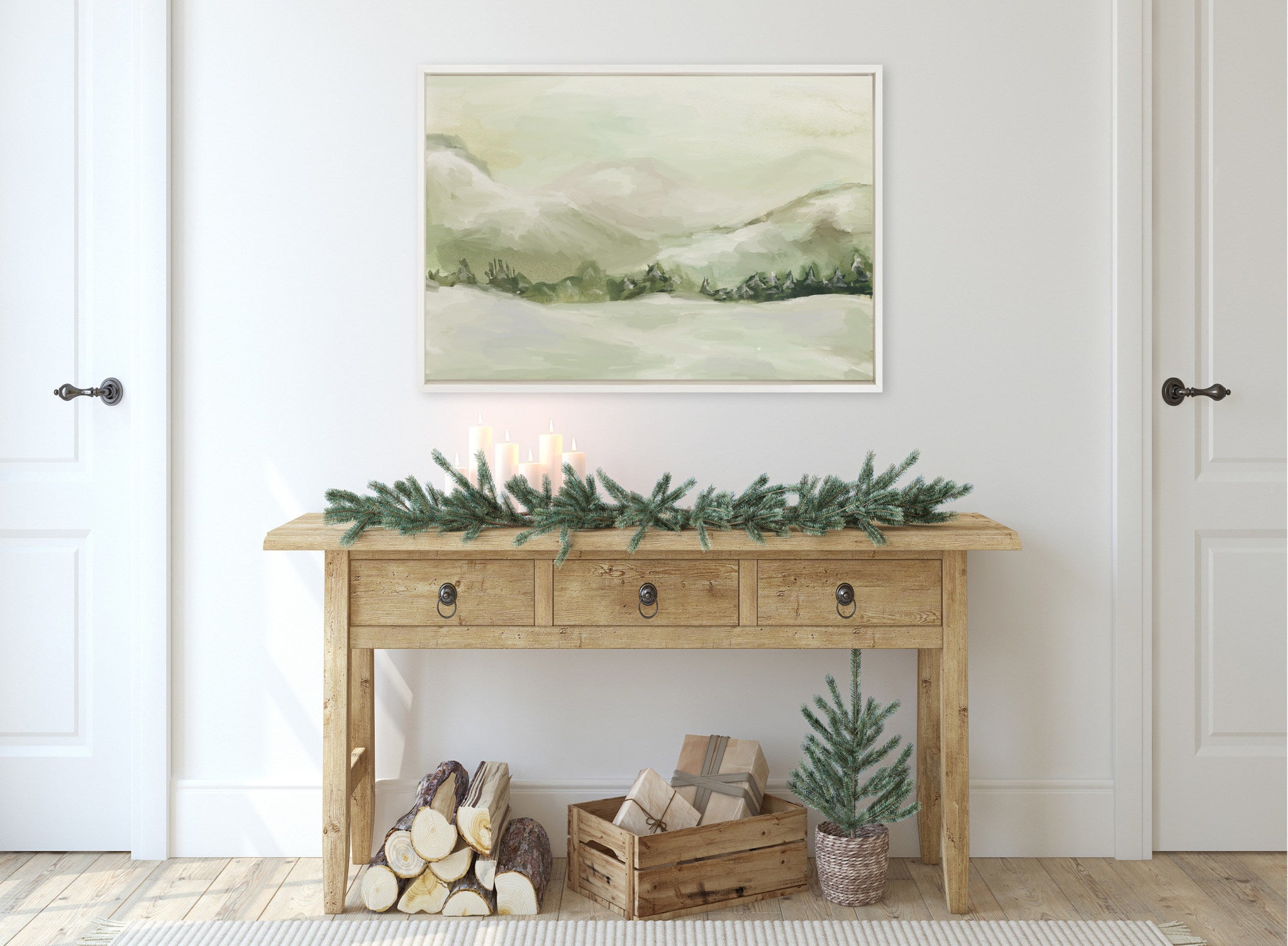 Sylvie Winter Landscape 3 Framed Canvas by Annie Quigley