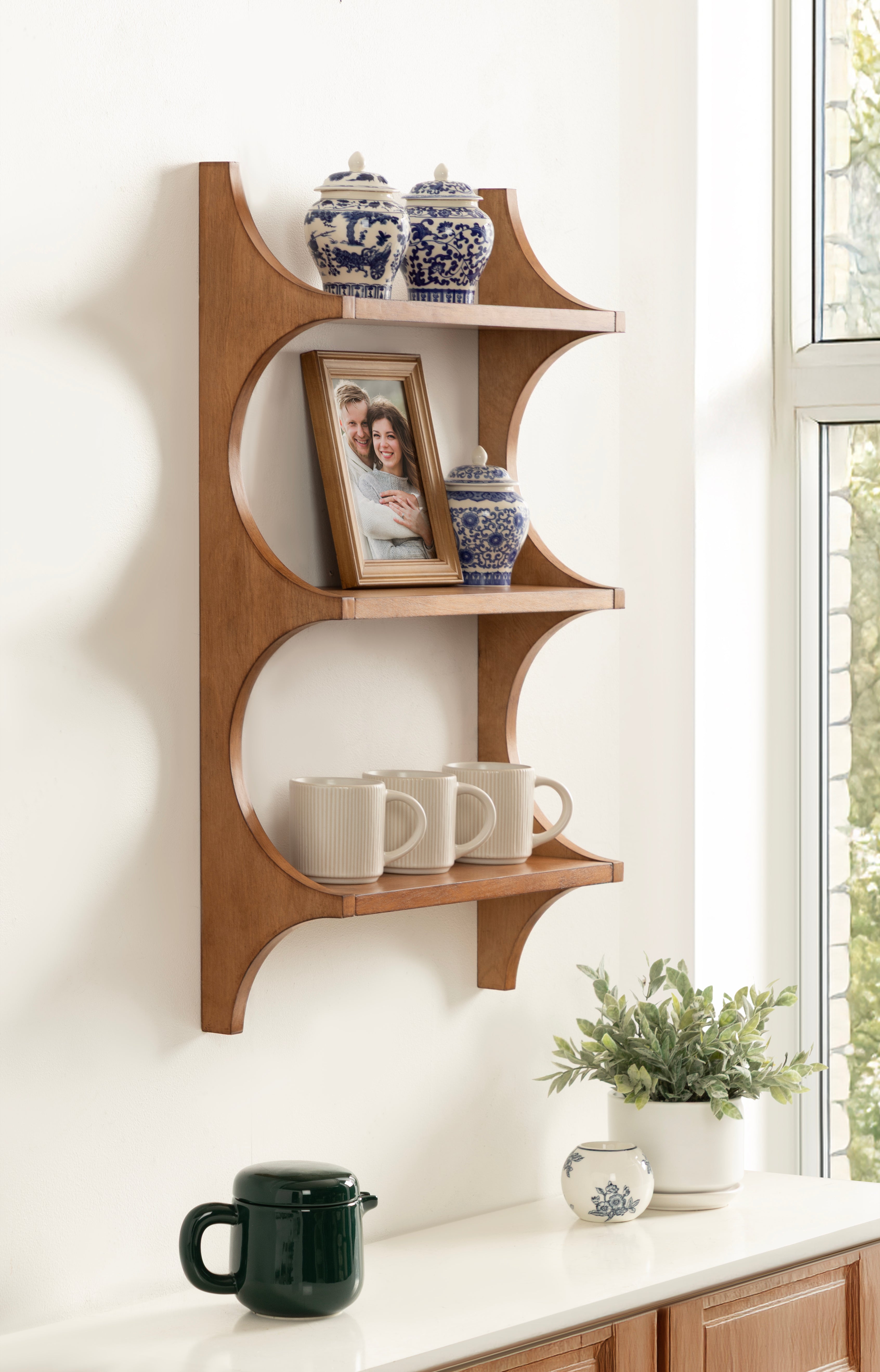 Accent Shelf 18x6x30 Rustic Brown 6