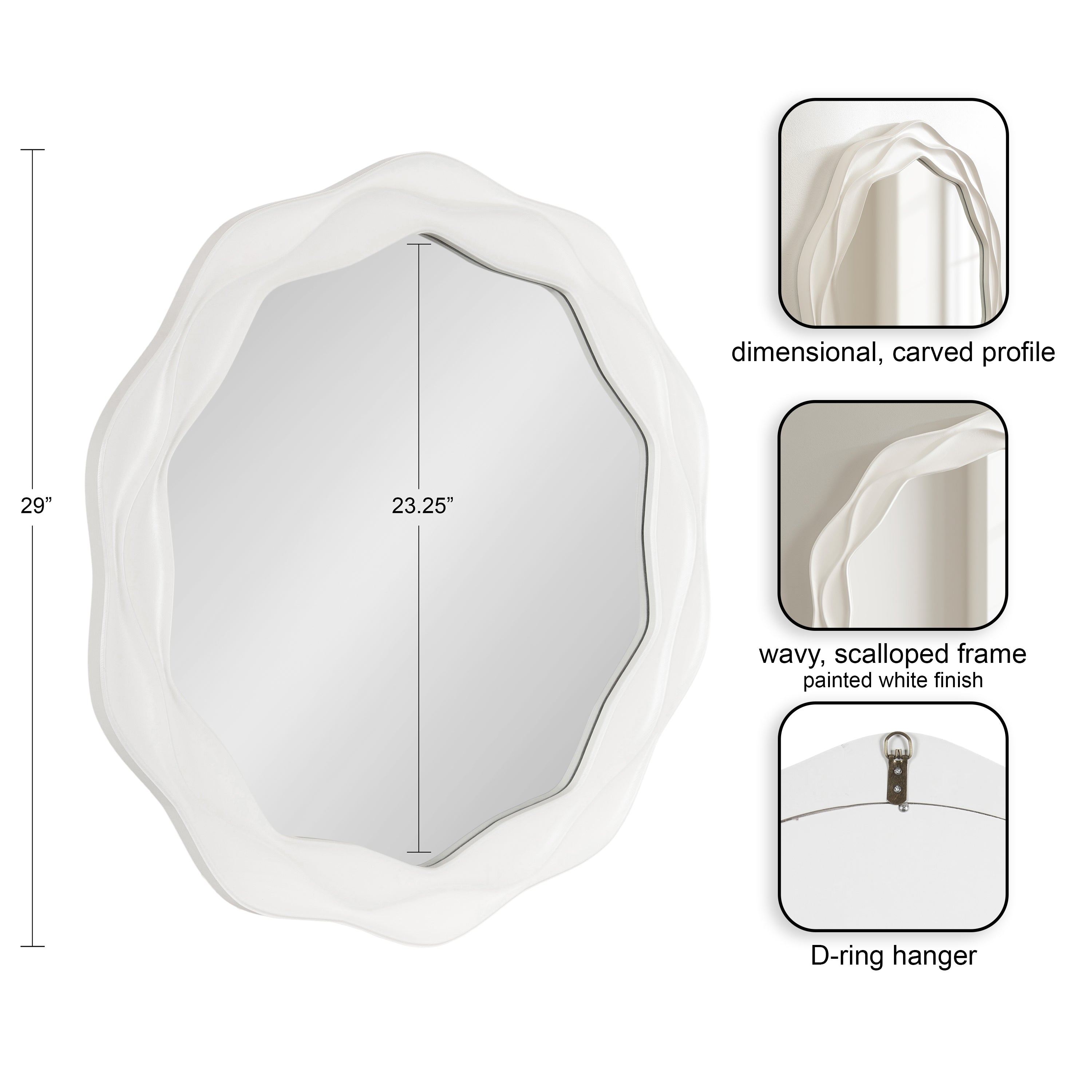 Wavern Round Wavy Mirror