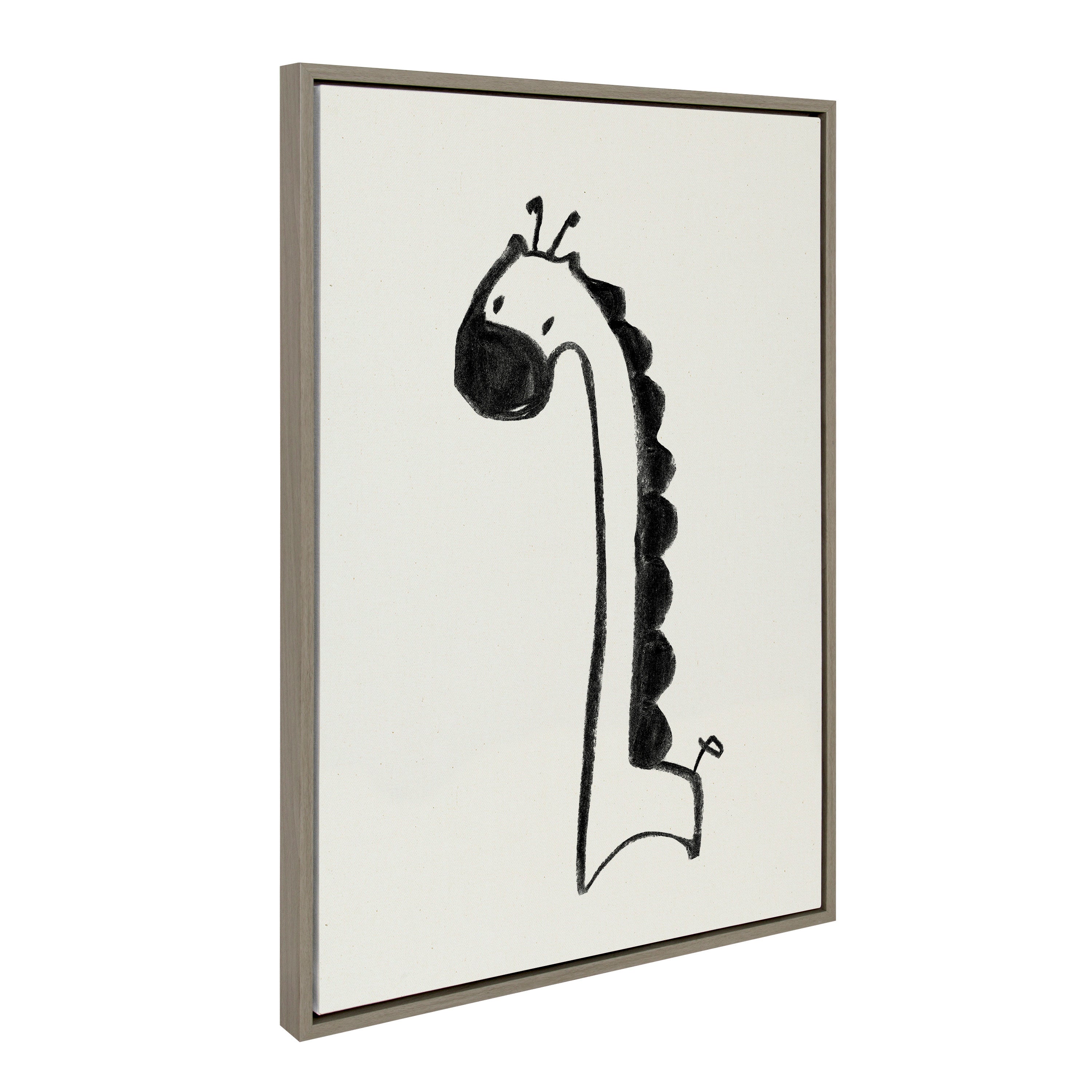 Sylvie 390 Giraffe BW, 409 Lion BW and 400 Elephant BW Framed Canvas Art Set by Teju Reval of SnazzyHues