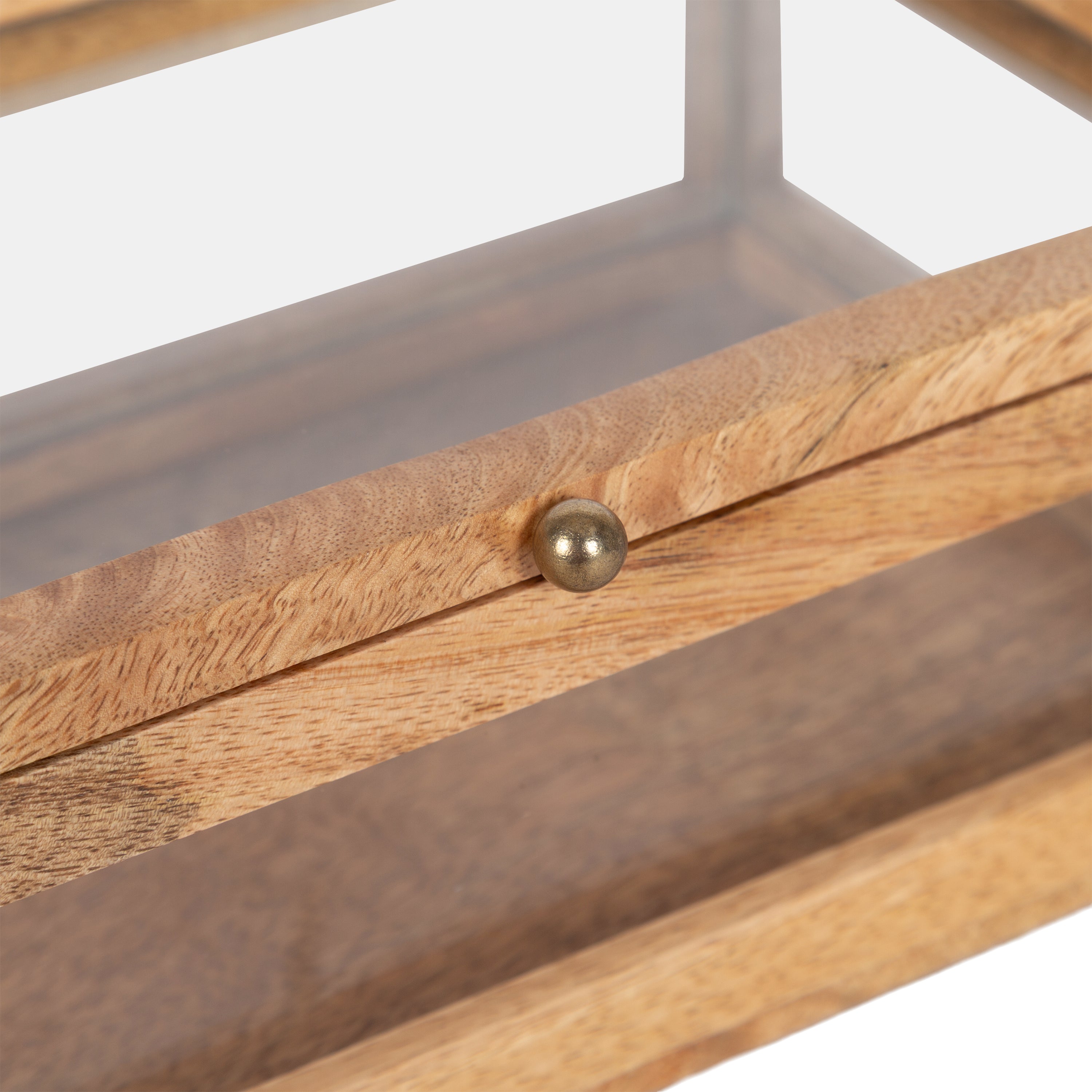 Curiel Decorative Wood and Glass Storage Box