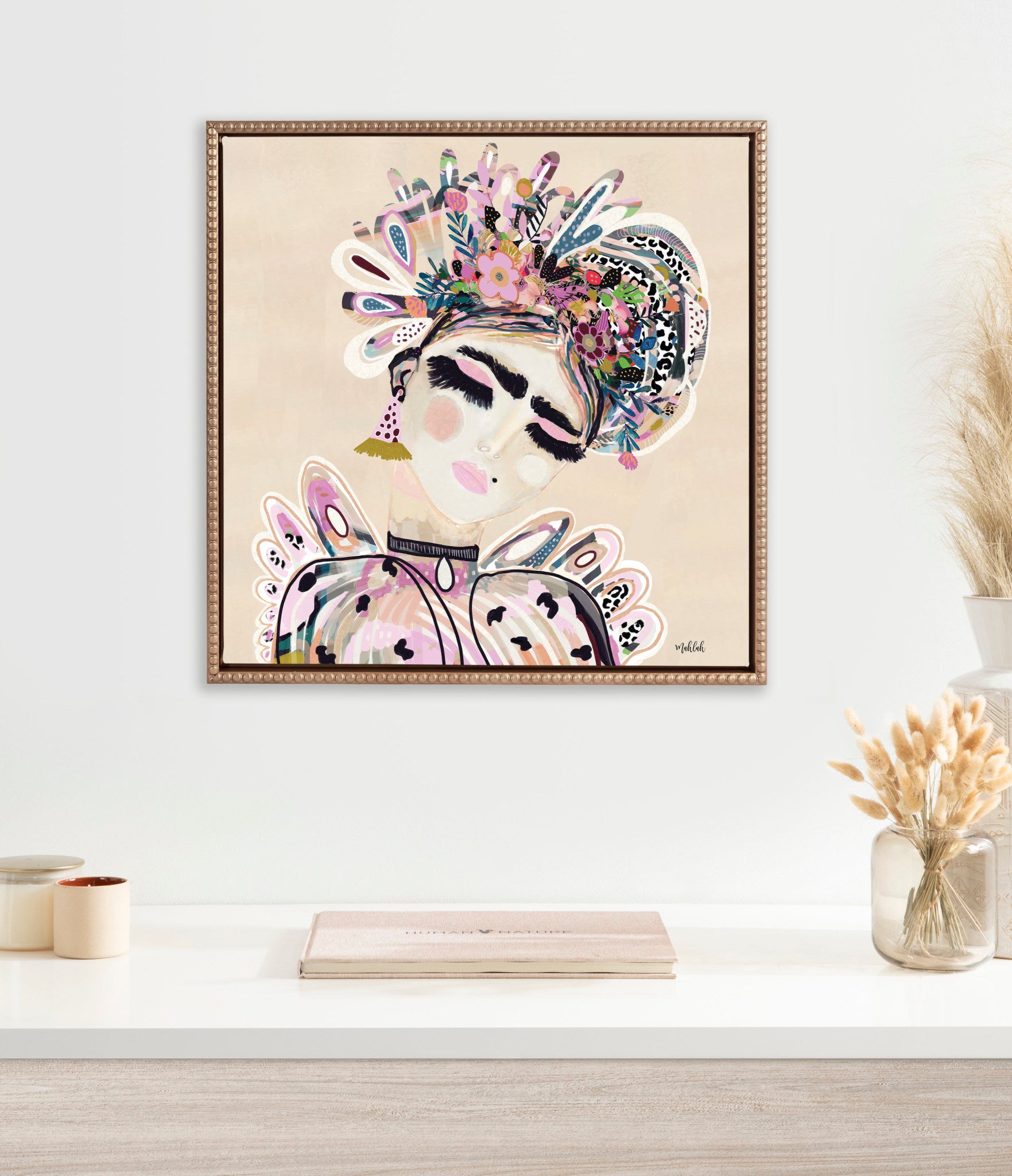 Sylvie Beaded LuLu Framed Canvas by Inkheart Designs