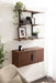 Cabinet Walnut Brown 32x10x14 8