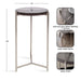 Side Table Gray Silver 13x13x24 2