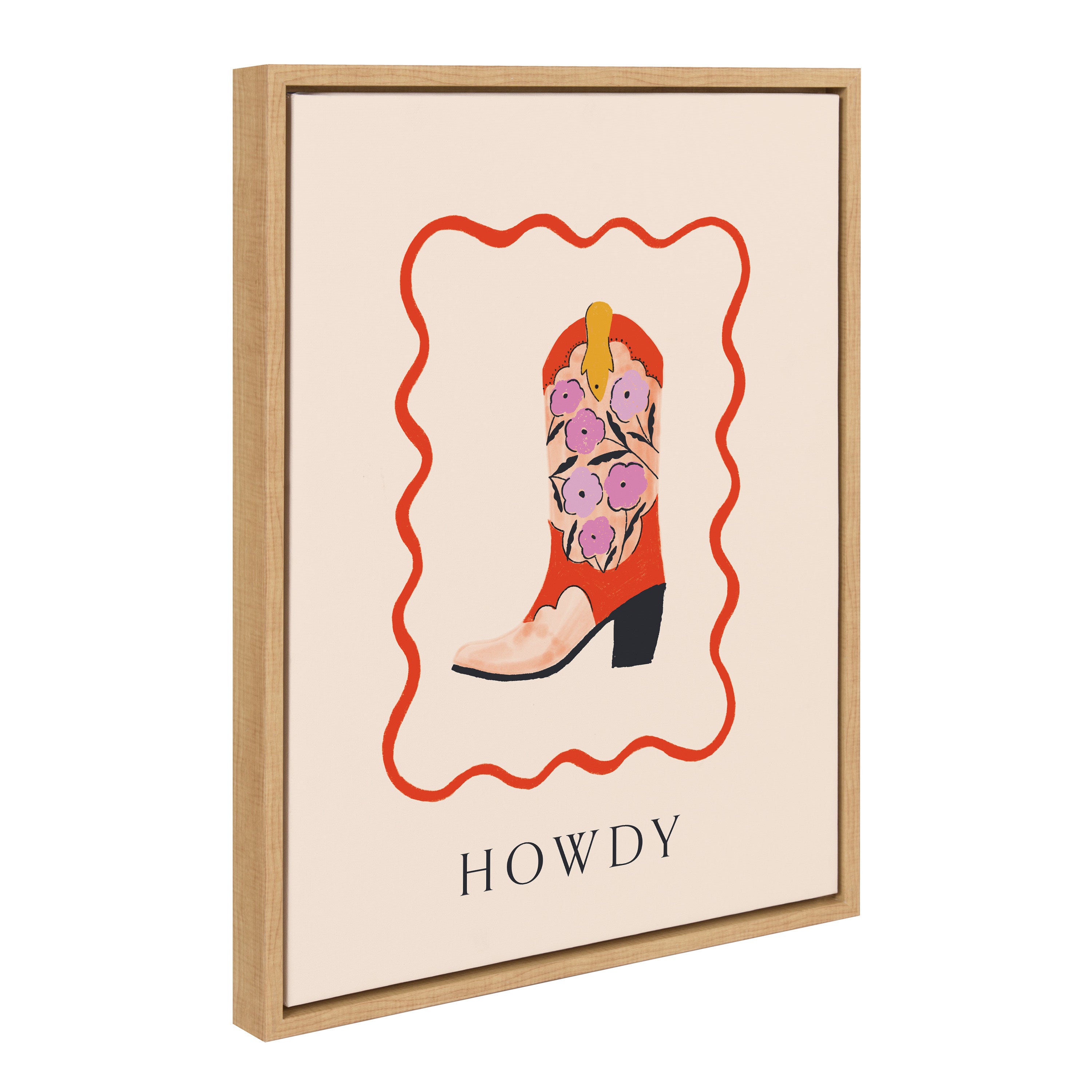 Sylvie Howdy Framed Canvas by Duchess Plum
