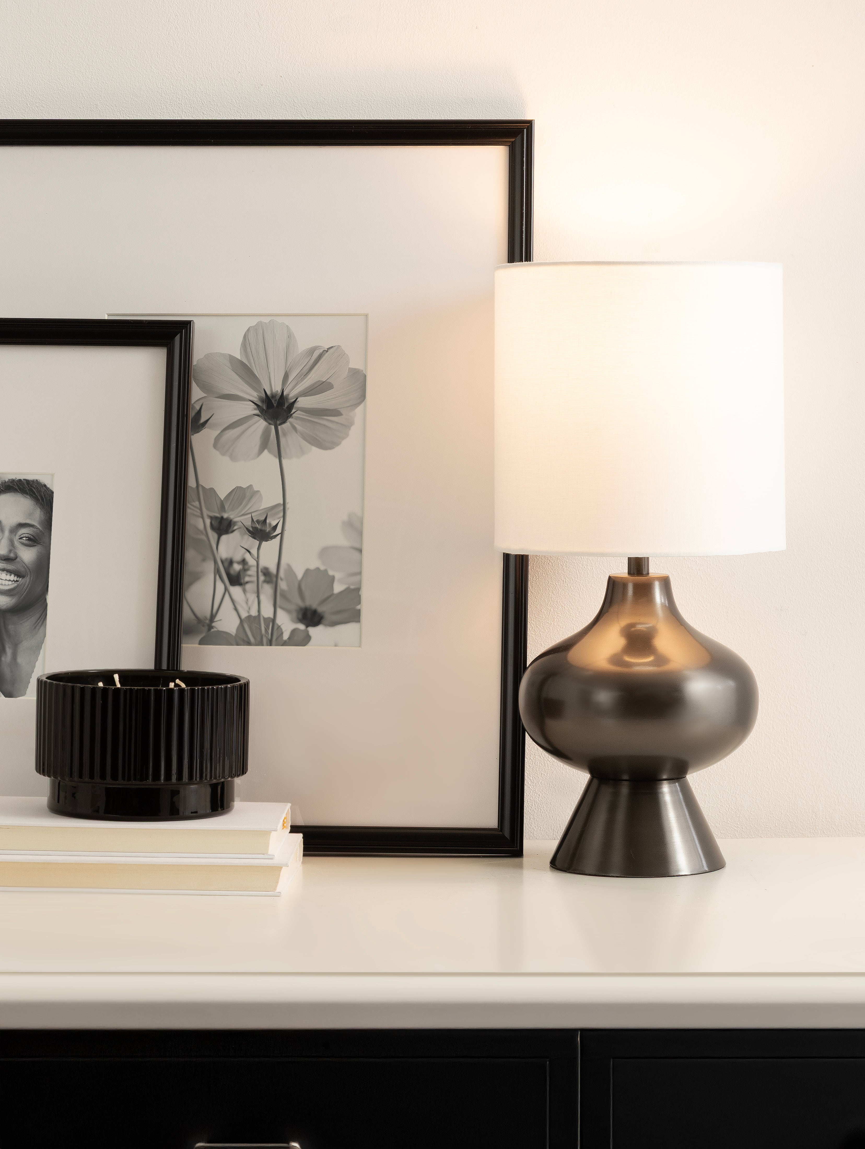 Tabletop Lamp Pewter 8x8x17 7