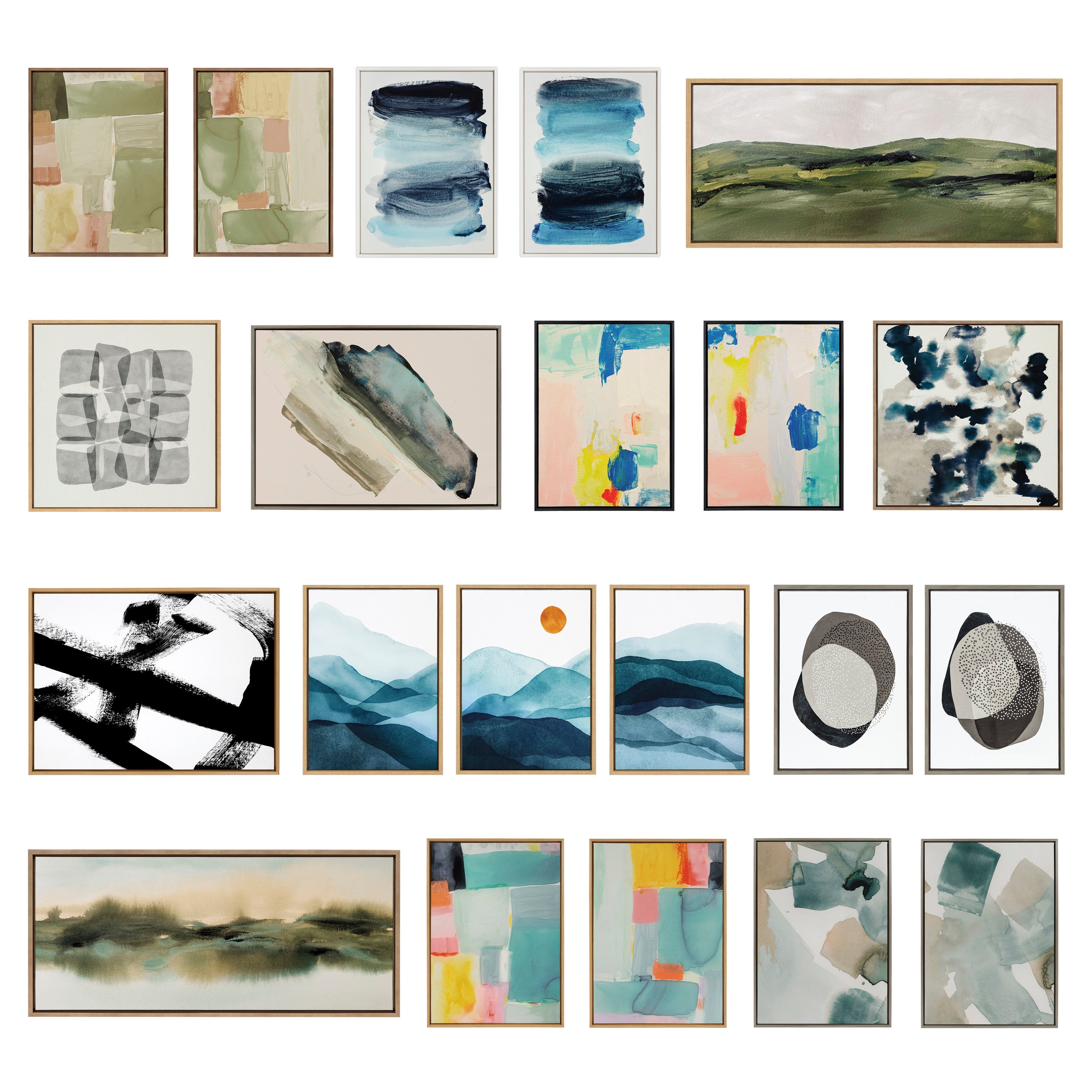 Sylvie Blue Mountain Range Framed Canvas Set by Amy Lighthall