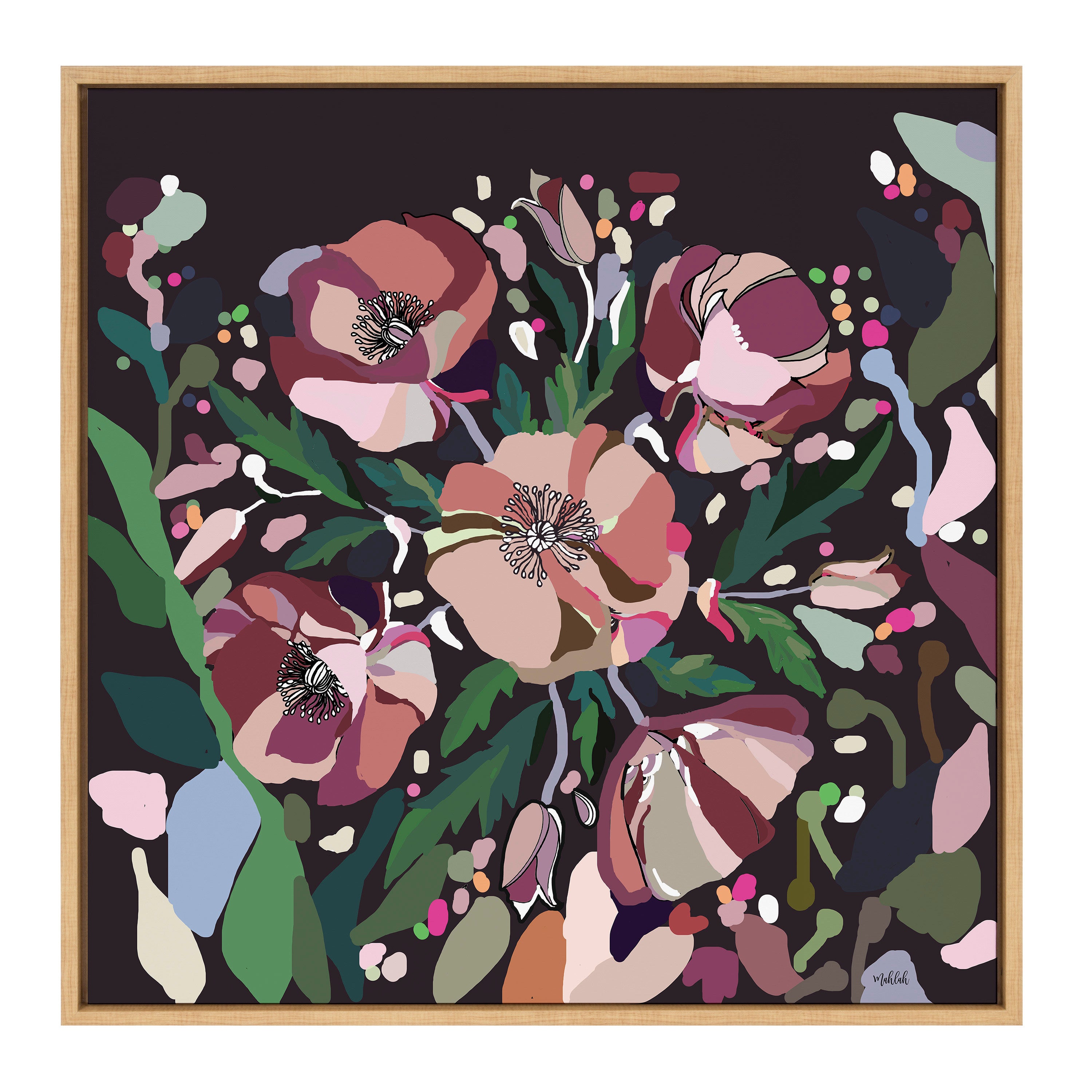 Sylvie Flowers Framed Canvas by Inkheart Designs