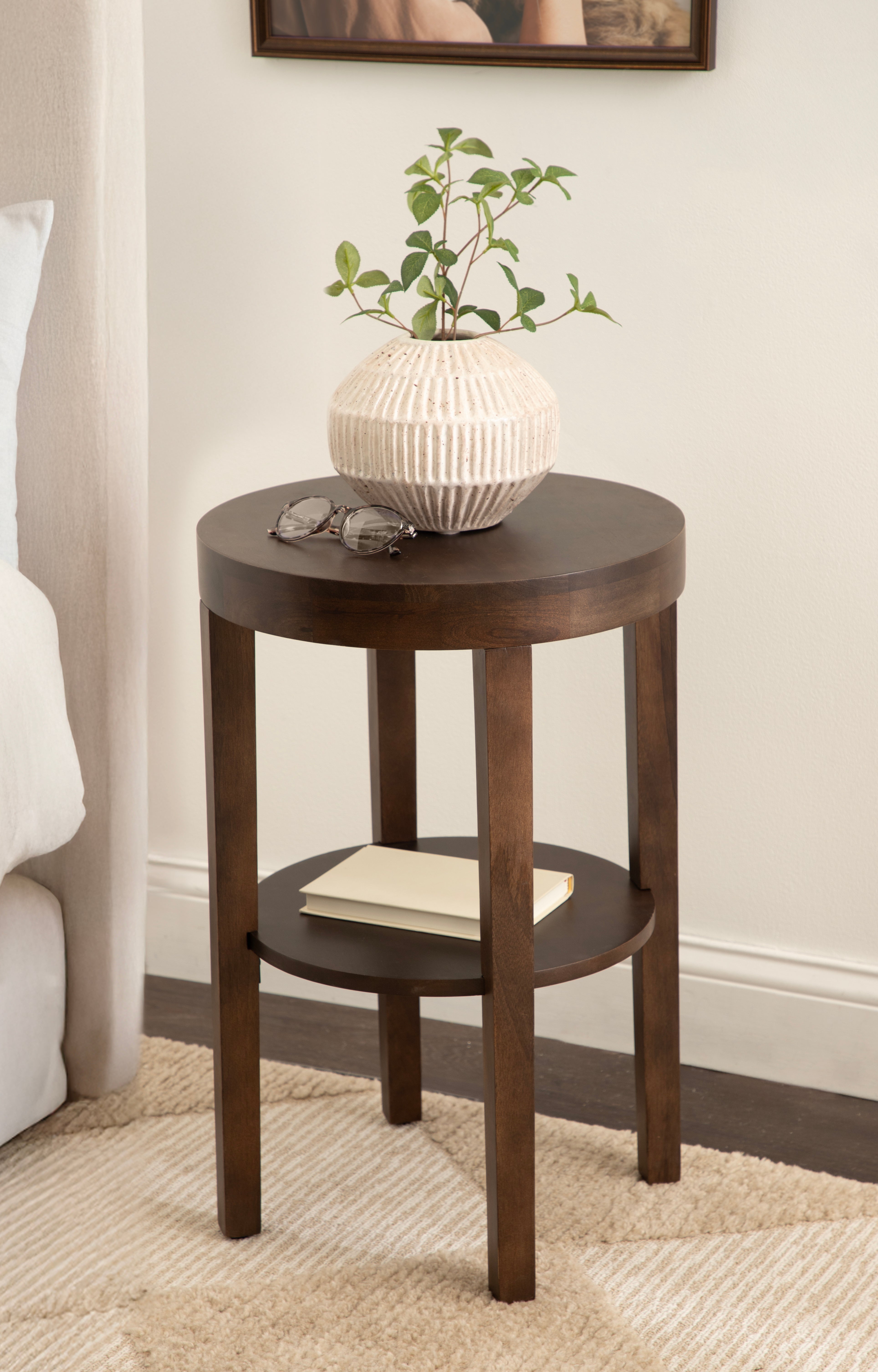 Side Table Dark Brown 16x16x24 8