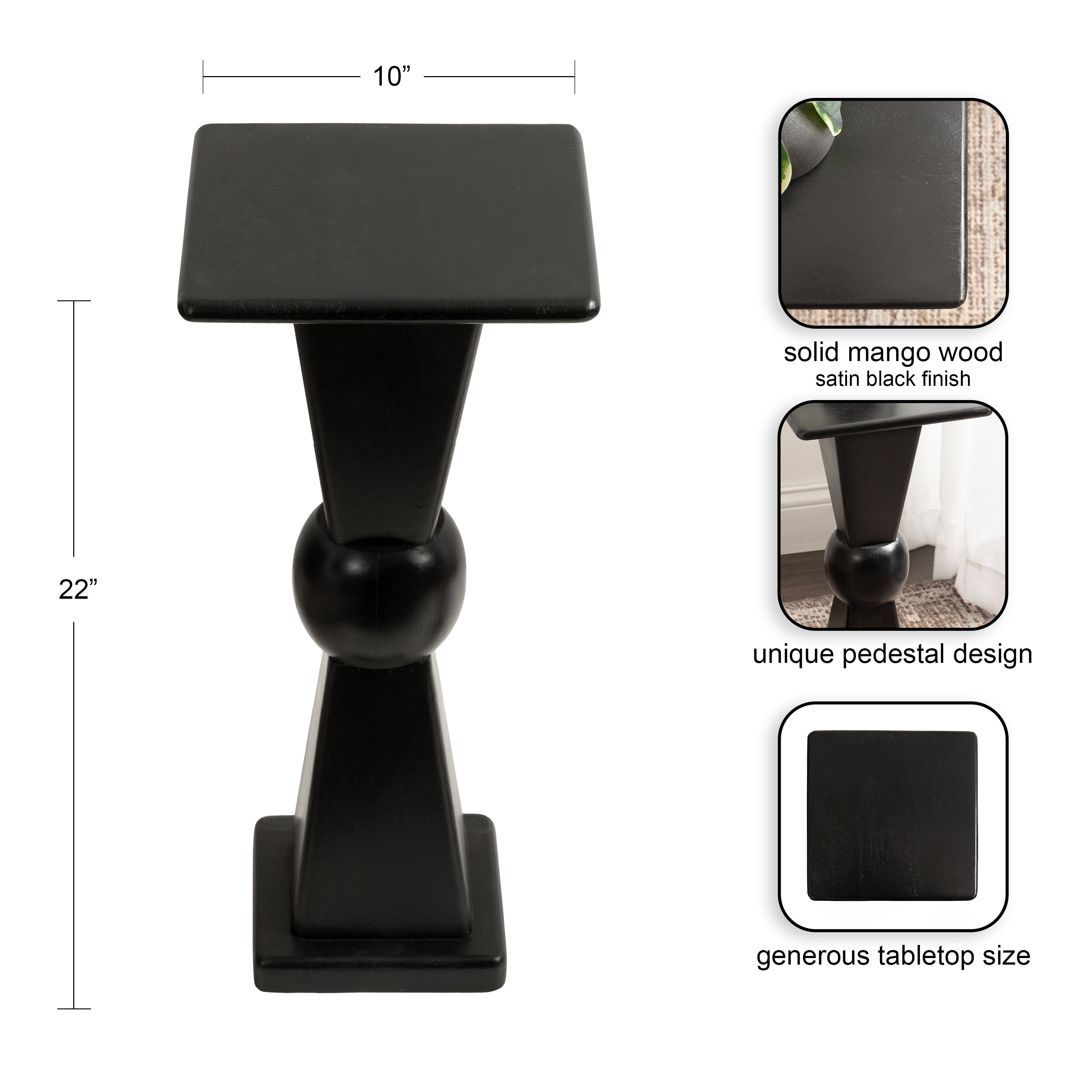 Drink Table Black 10x10x22 2
