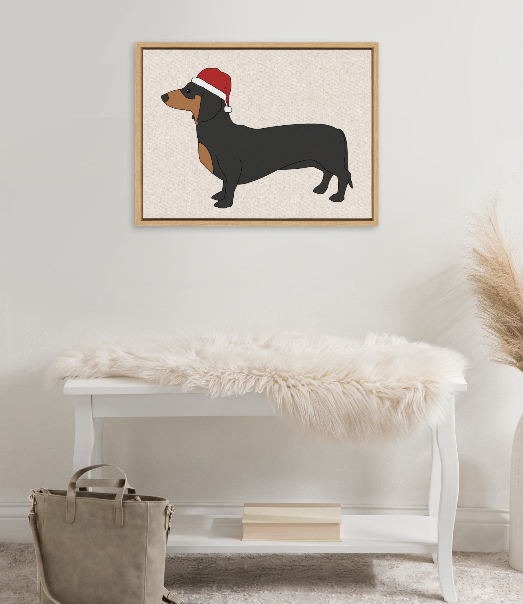 Sylvie Dachshund Through The Snow Framed Canvas by Jake Goossen