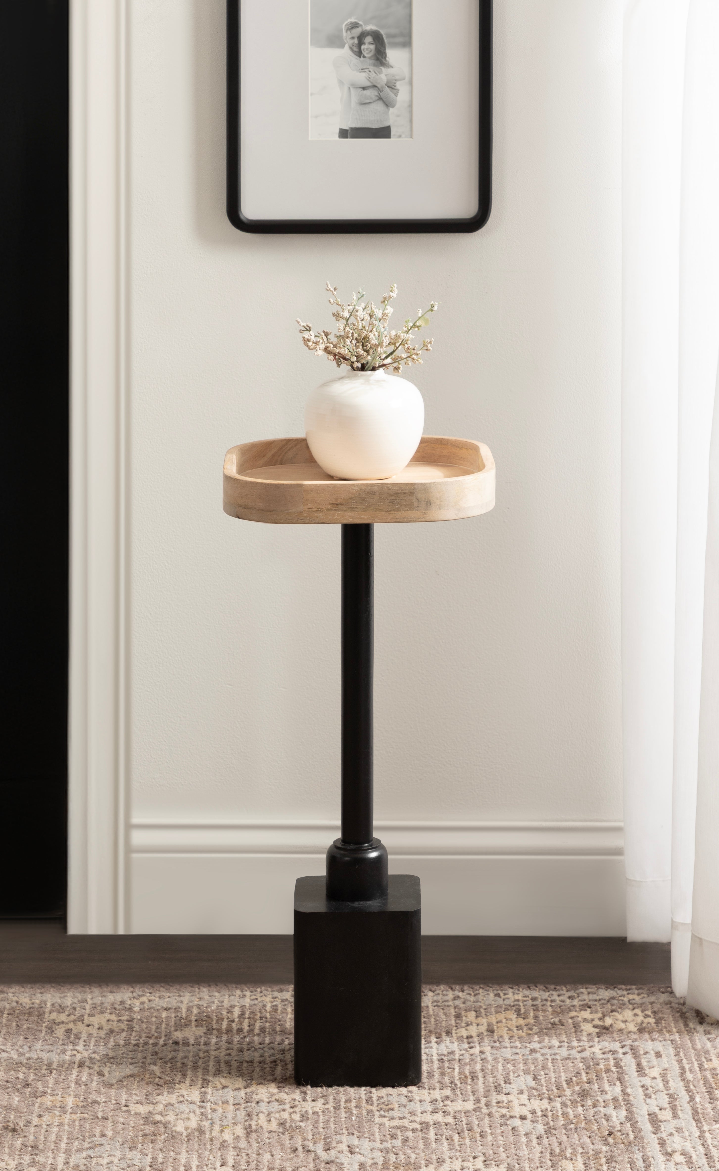 Drink Table Natural Black 10x10x24 8