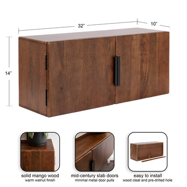 Cabinet Walnut Brown 32x10x14 2