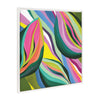 Sylvie Beaded Abstract Colorful Leaves Framed Canvas by Carey Copeland