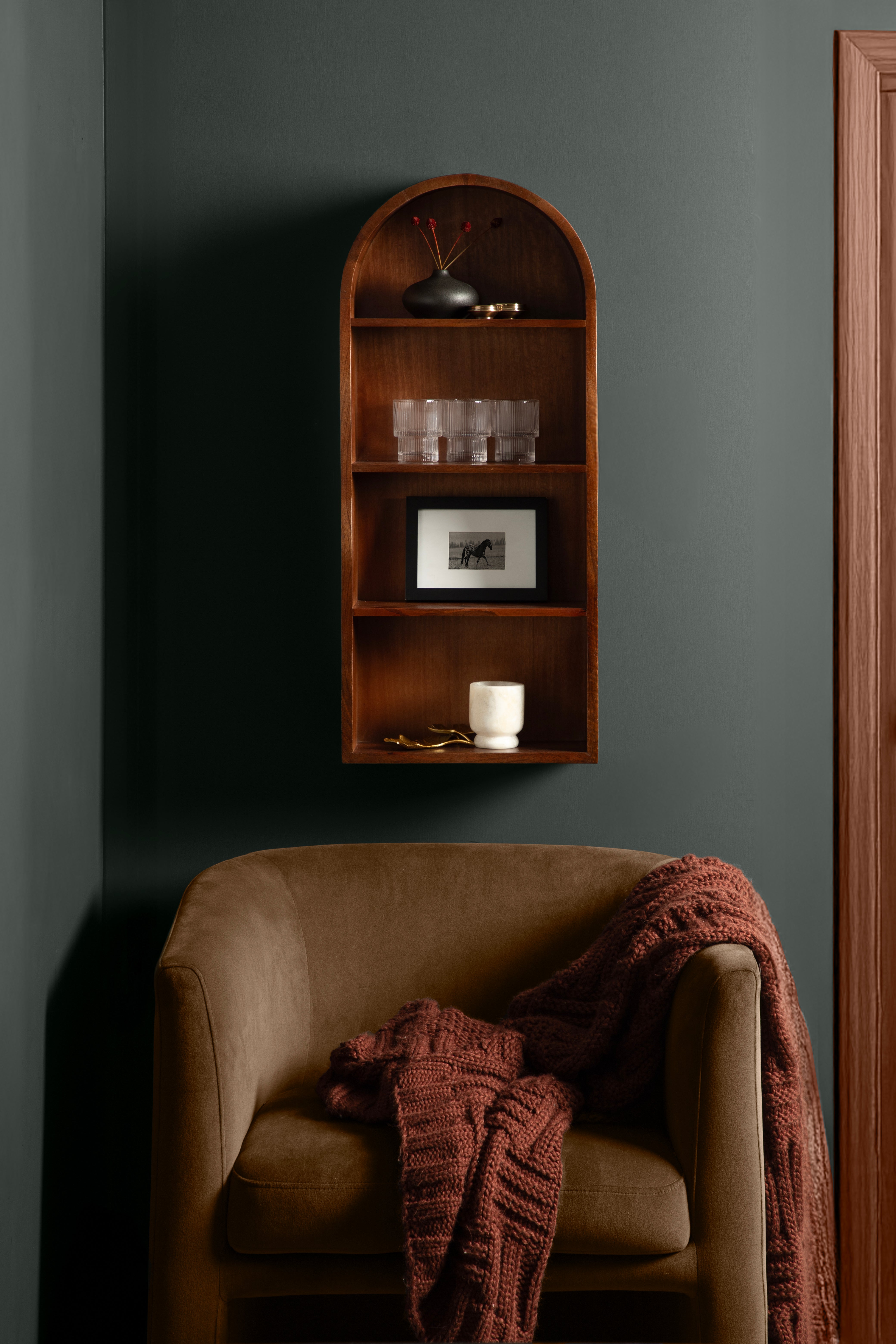Accent Shelf Walnut Brown 14x6x33 6