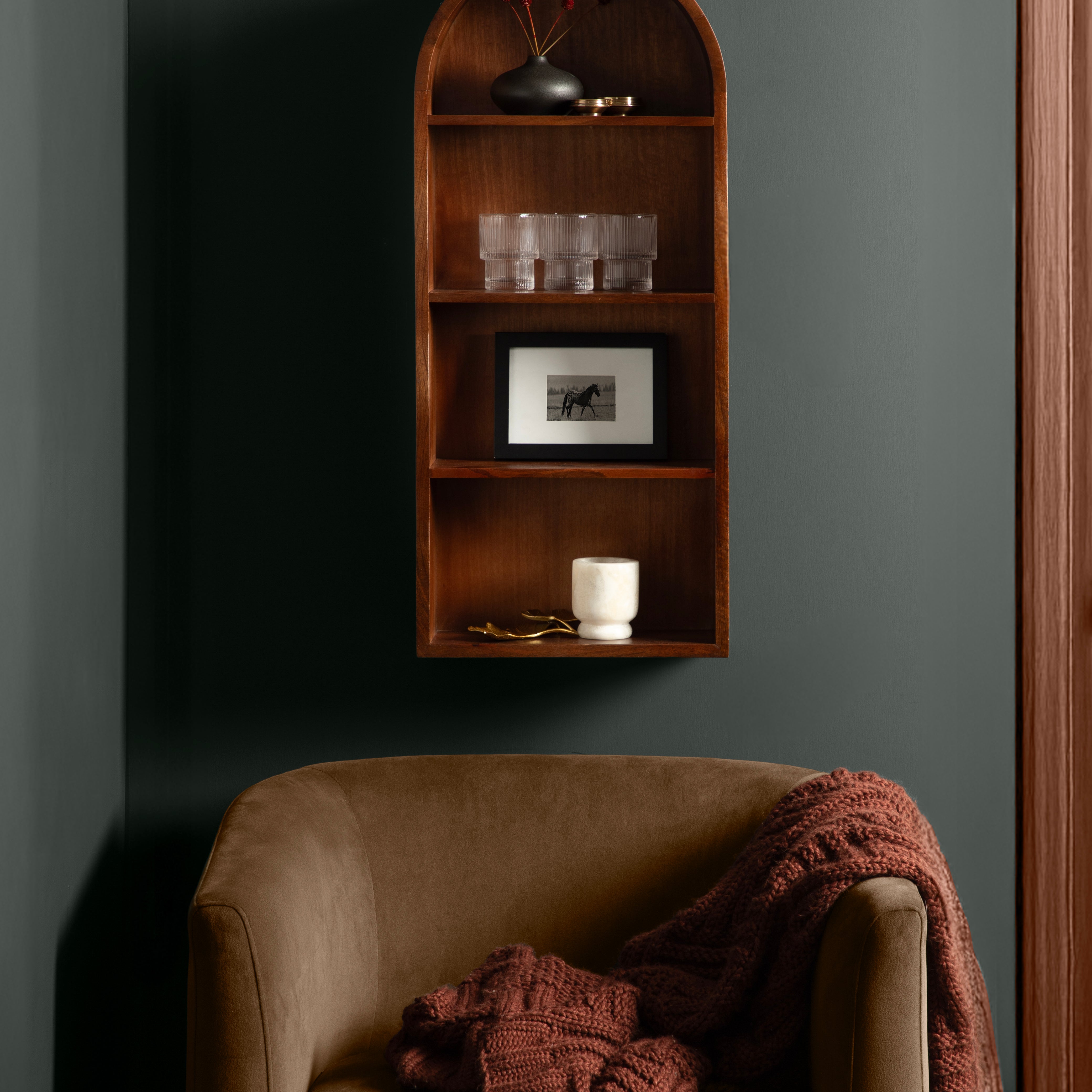 Accent Shelf 14x6x33 Walnut Brown 6