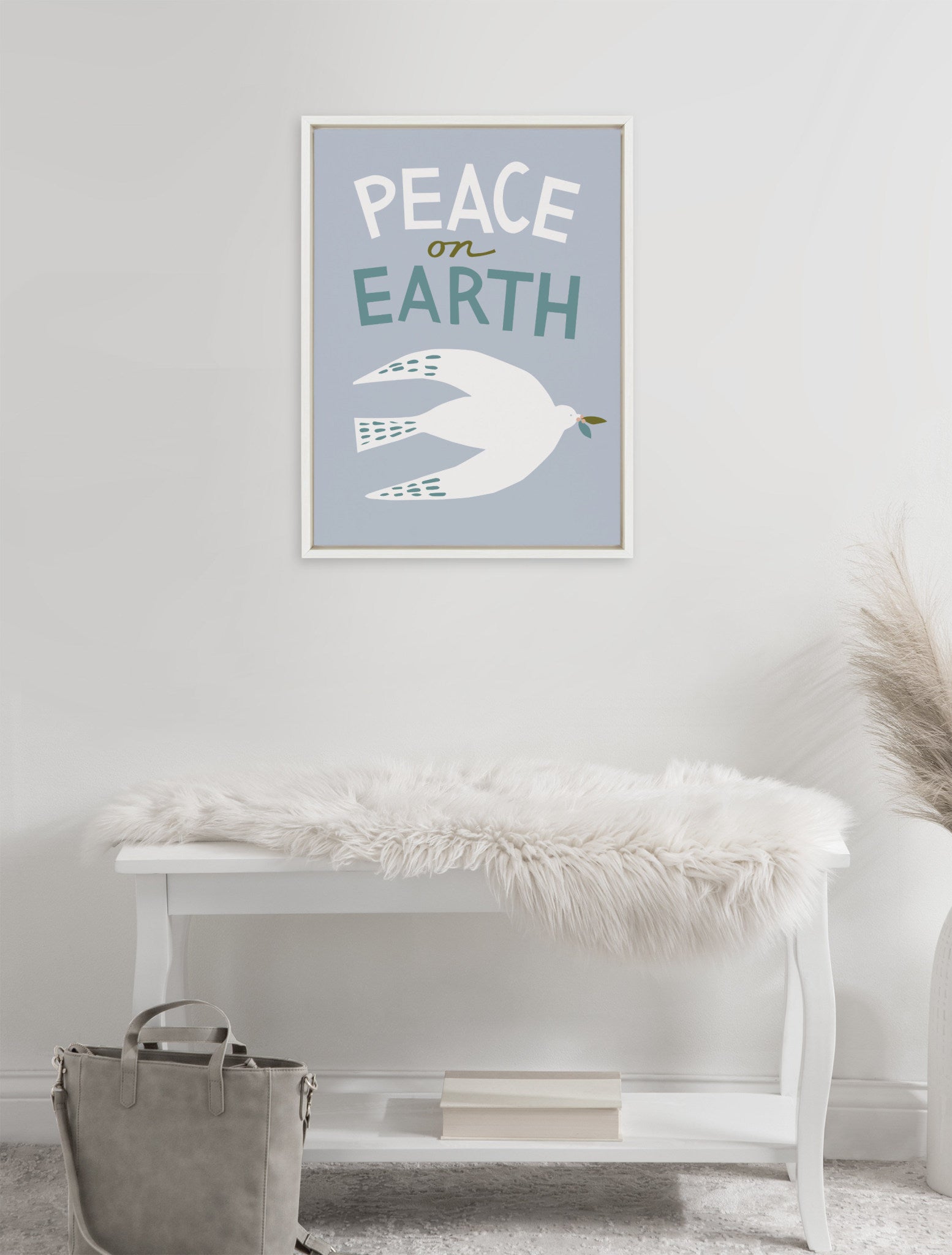 Sylvie Holiday Peace on Earth Framed Canvas by Hannah Beisang