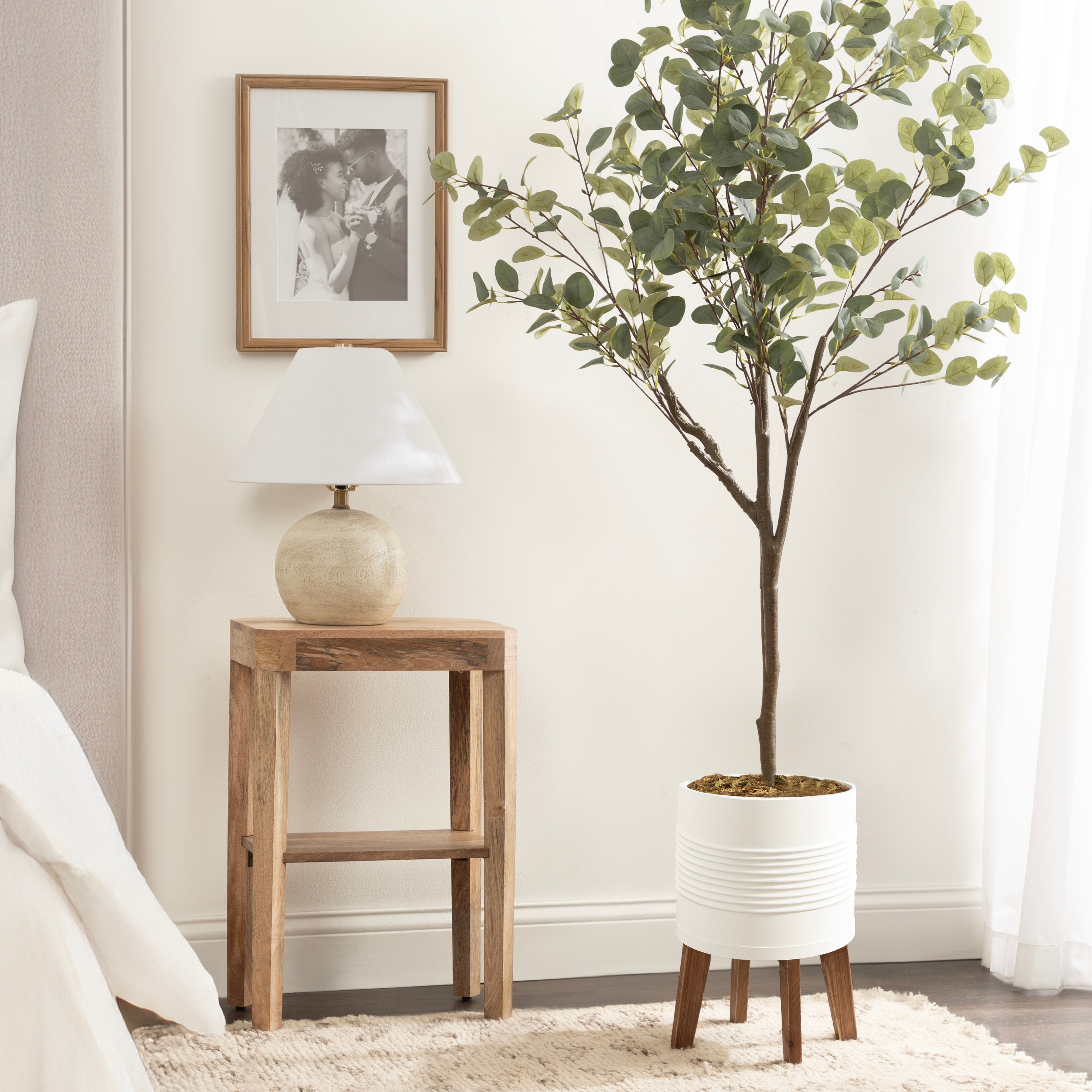 Faux Tree 6.5' White Rustic Brown 8
