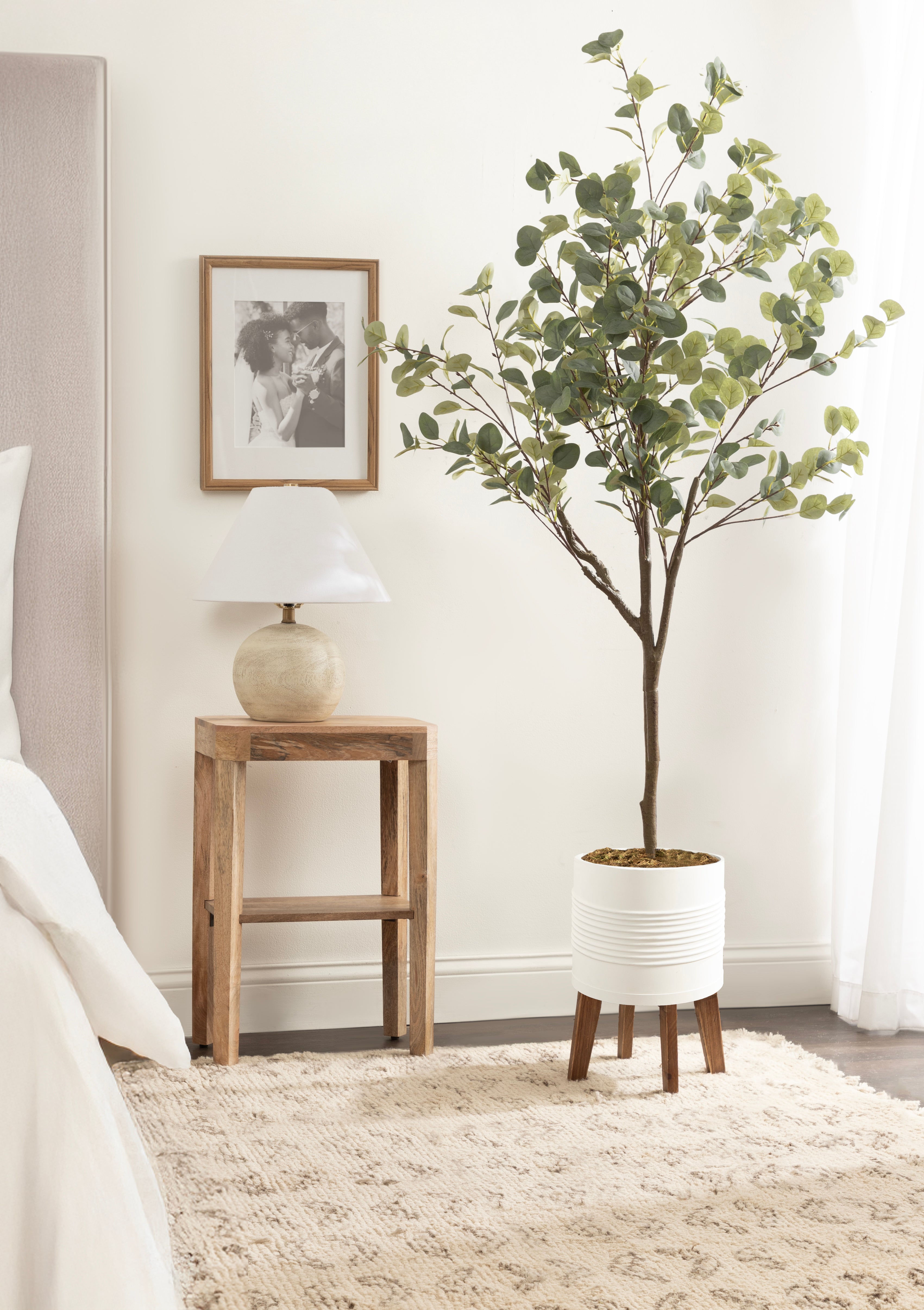 Faux Tree White Rustic Brown 6.5' 8