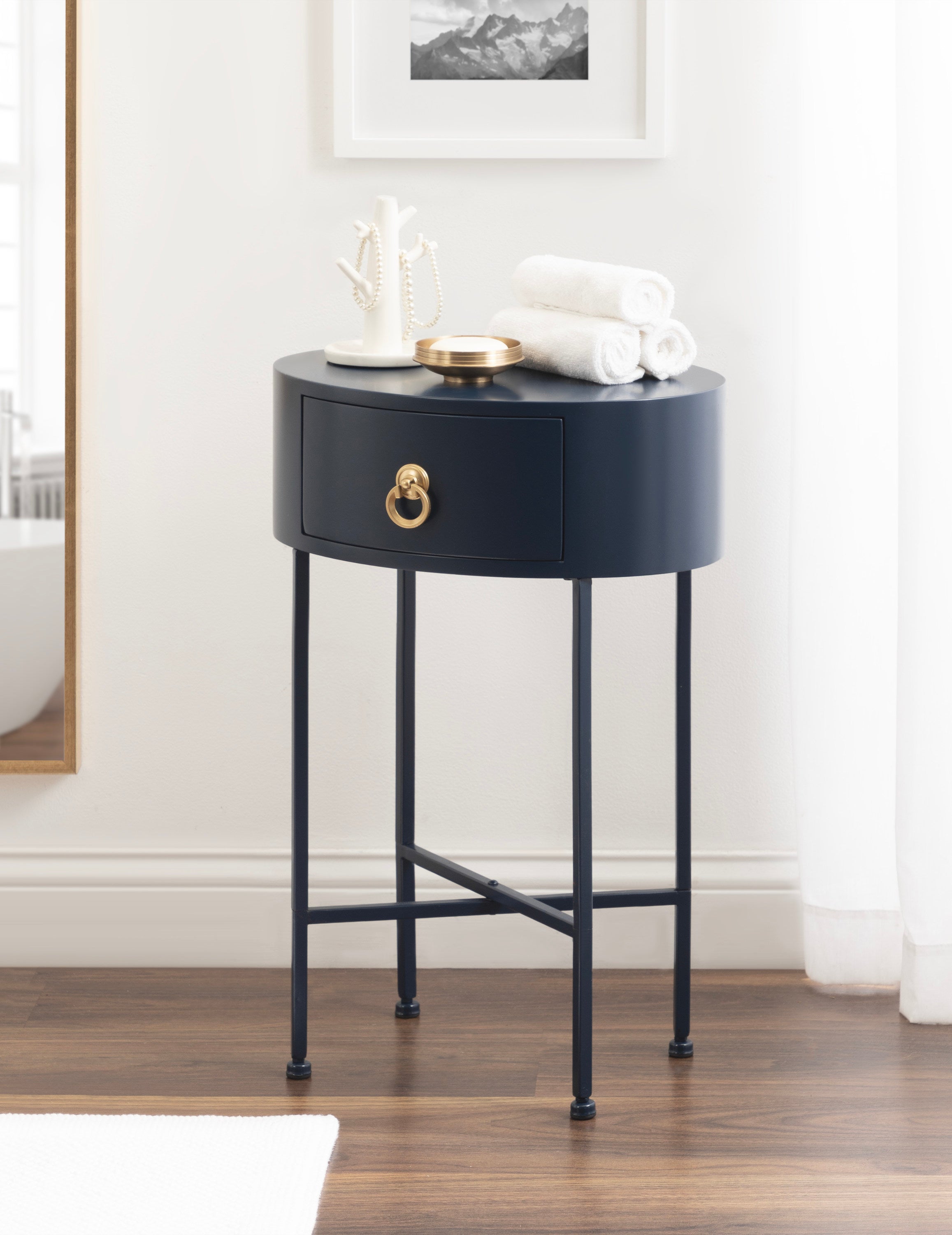 Decklyn Glam Oval Side Table