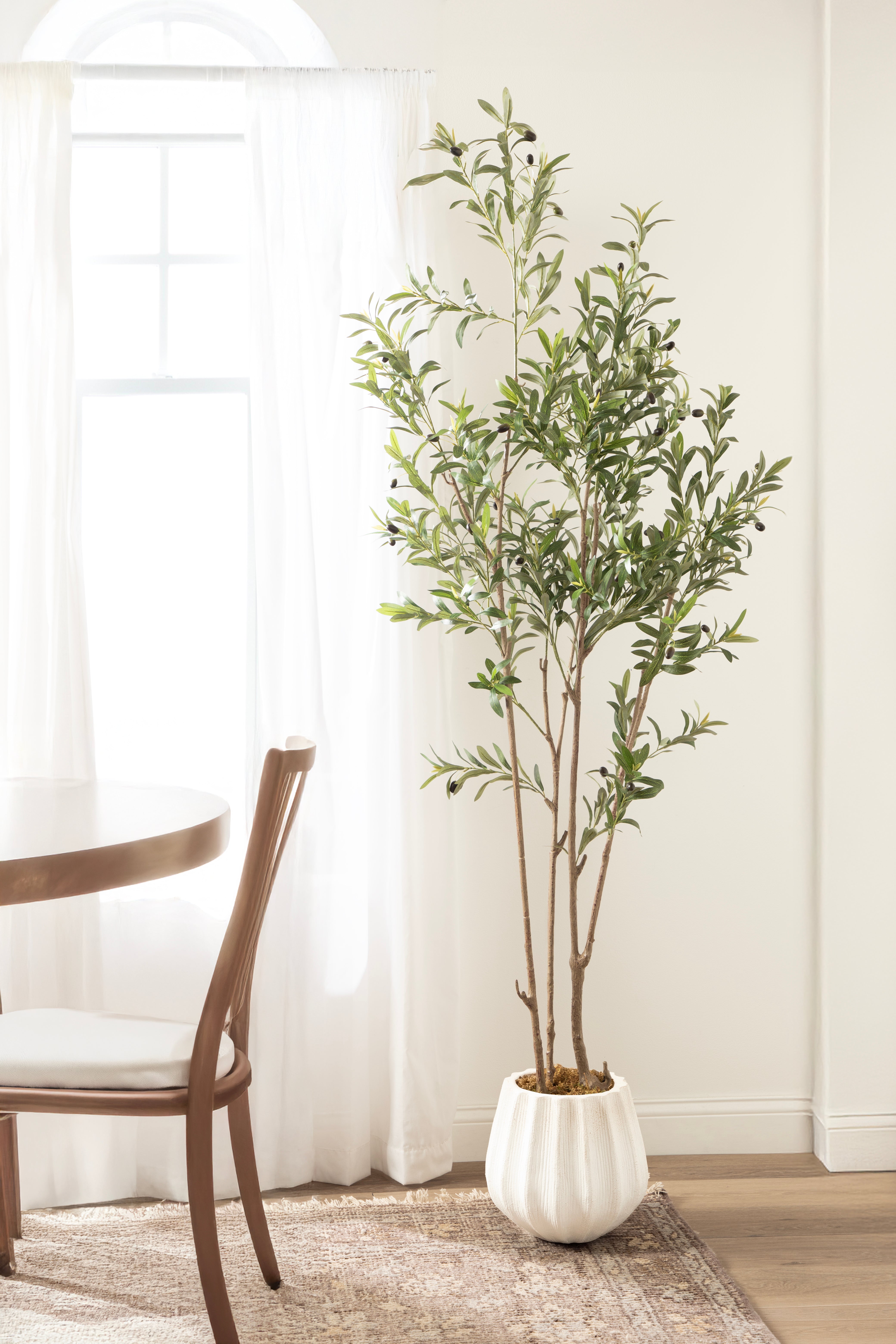Faux Tree 7' Distressed White 7
