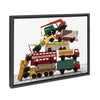 Sylvie Vintage Stacked Matchbox Work Vehicles Pile Framed Canvas by Saint and Sailor Studios