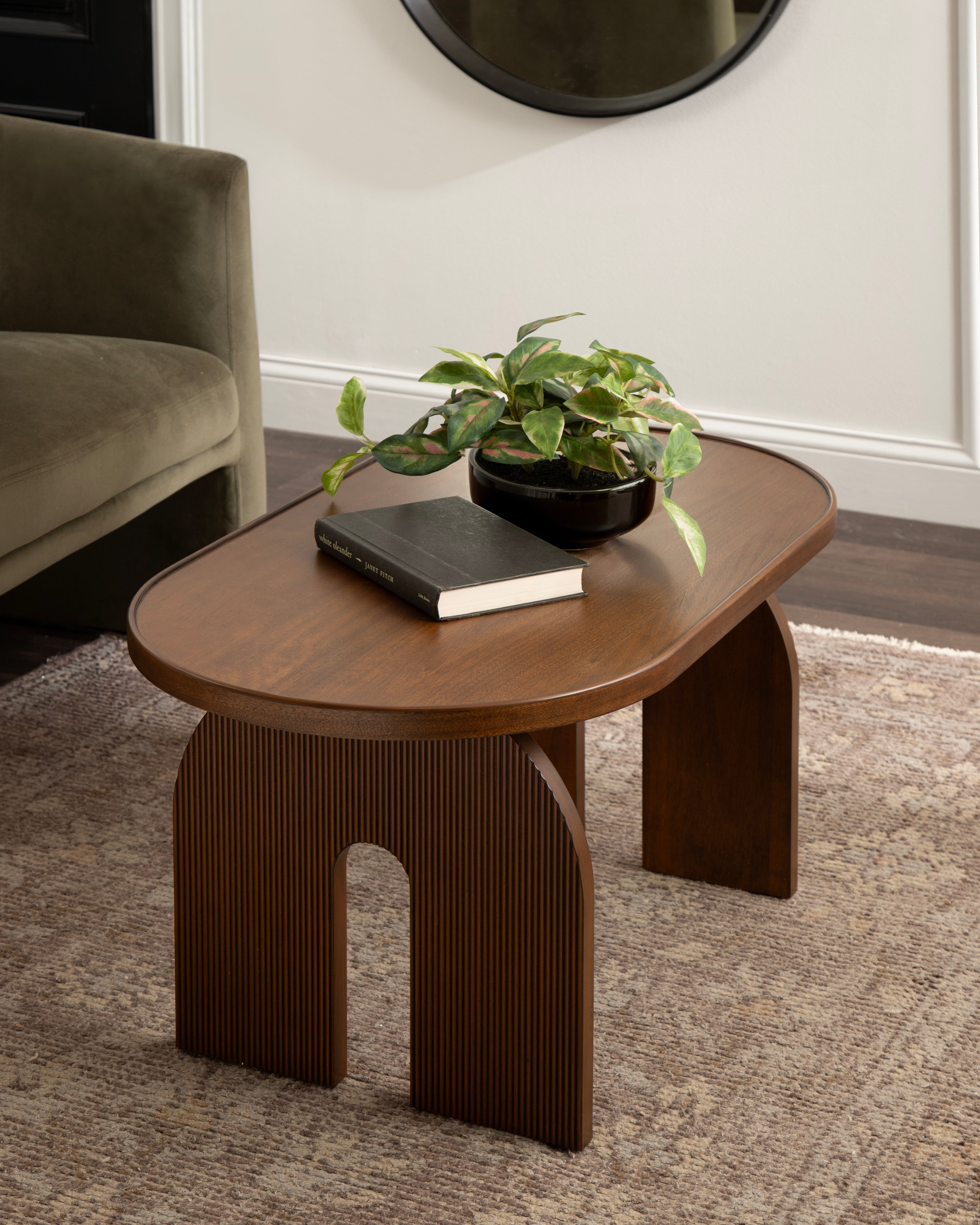 Coffee Table Walnut Brown 37x21x19 7