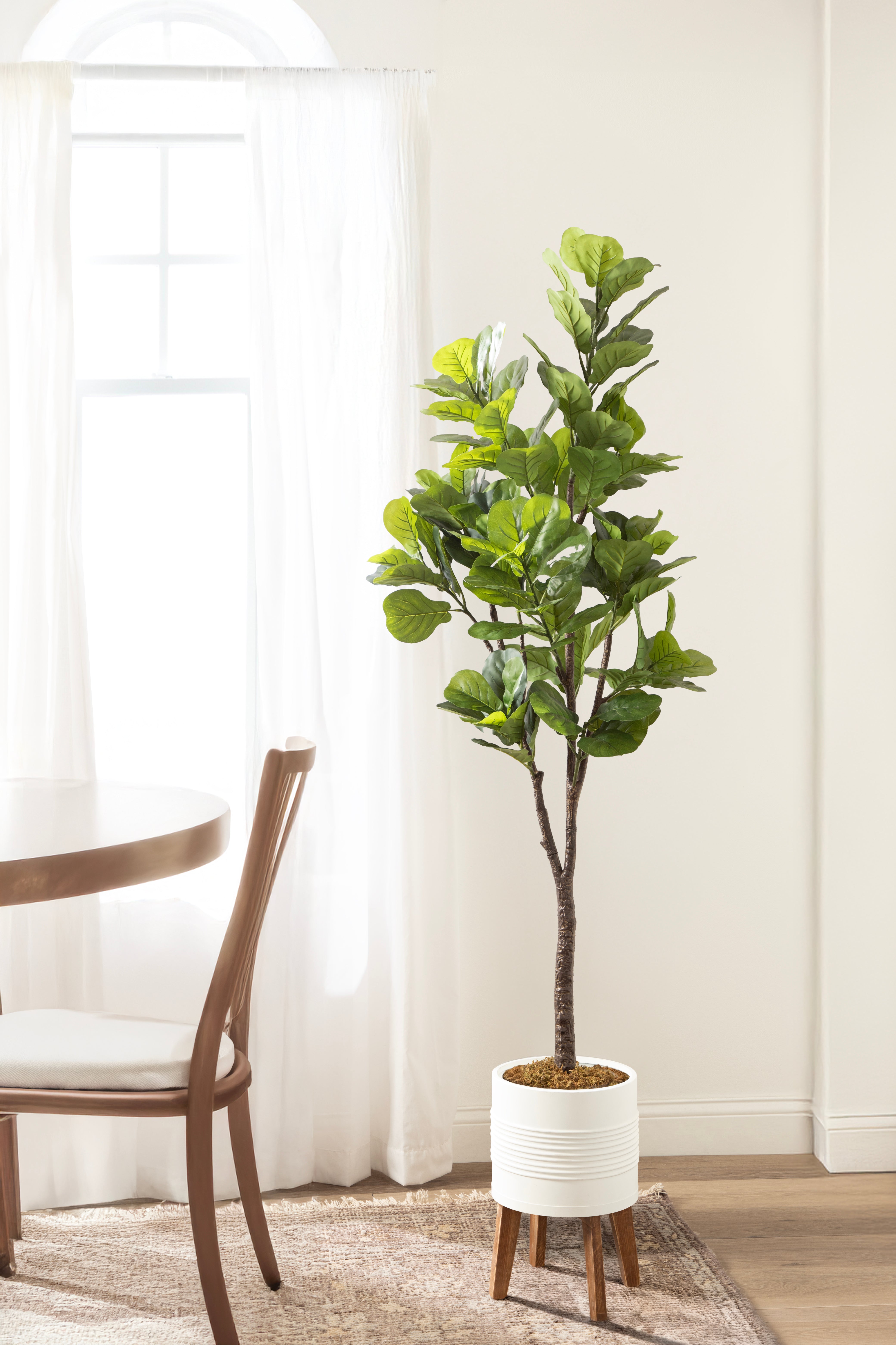 Faux Tree White Rustic Brown 6.5' 8