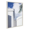 Sylvie White Buildings and Tropical Palms Framed Canvas by Stephanie Klatt