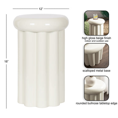 Side Table Beige 12x12x18 2