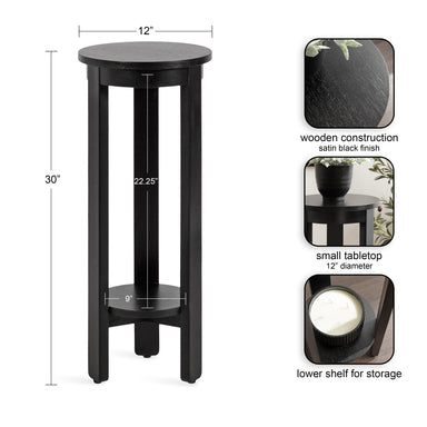 Side Table Black 12x12x30 2