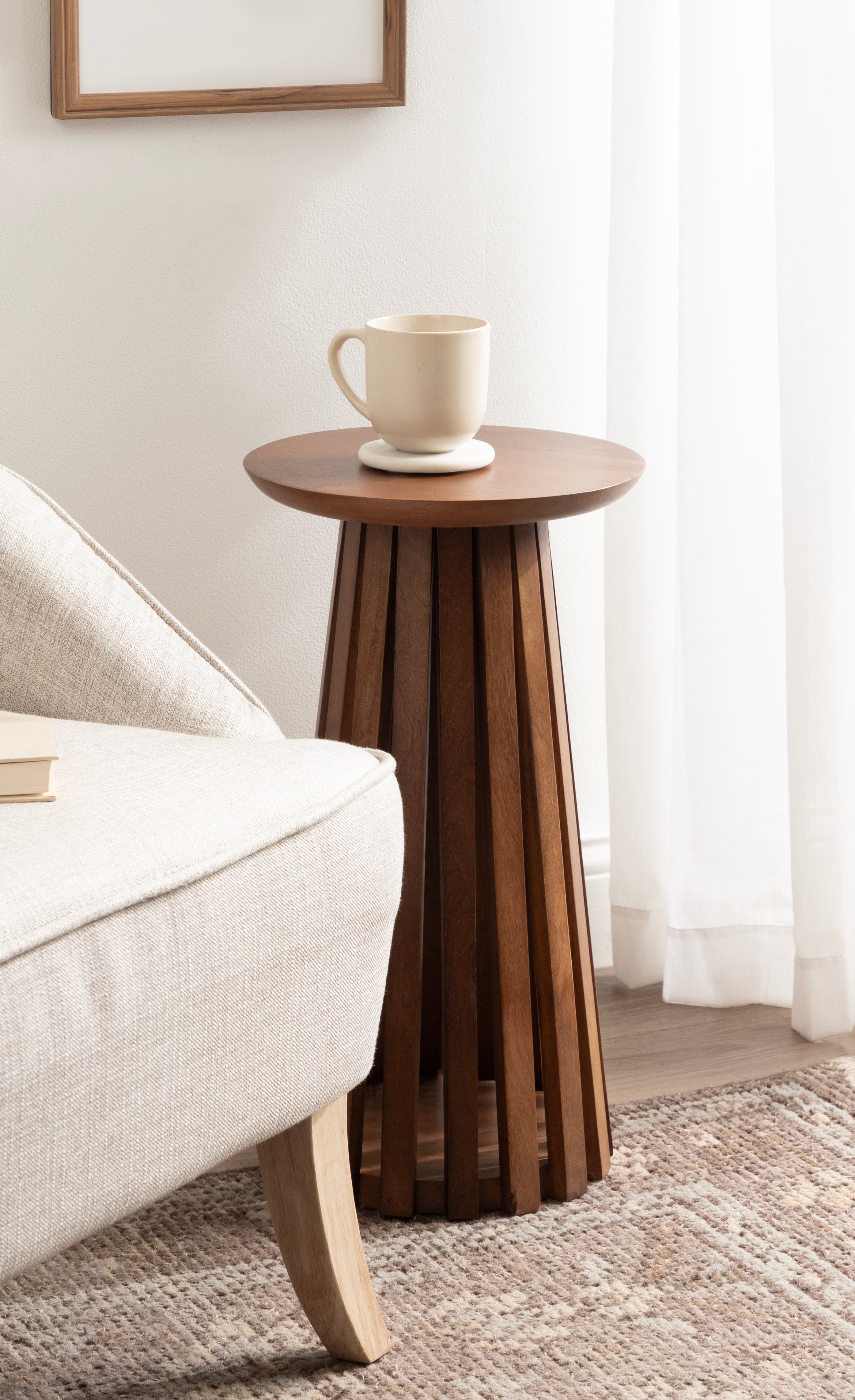 Drink Table Walnut Brown 12x12x22 6