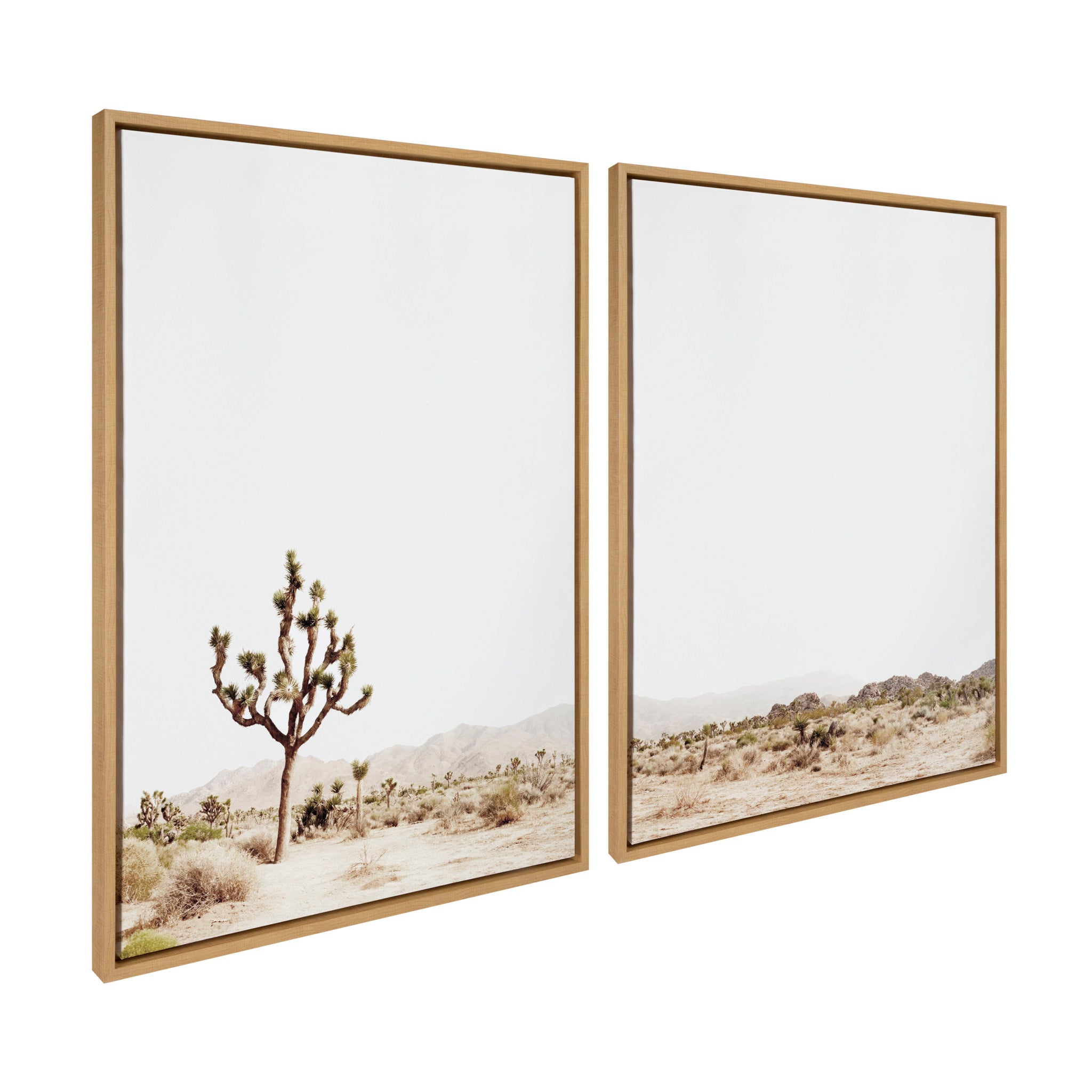 Sylvie Lone Joshua Tree Left and Right Framed Canvas Art Set by Amy Peterson Art Studio