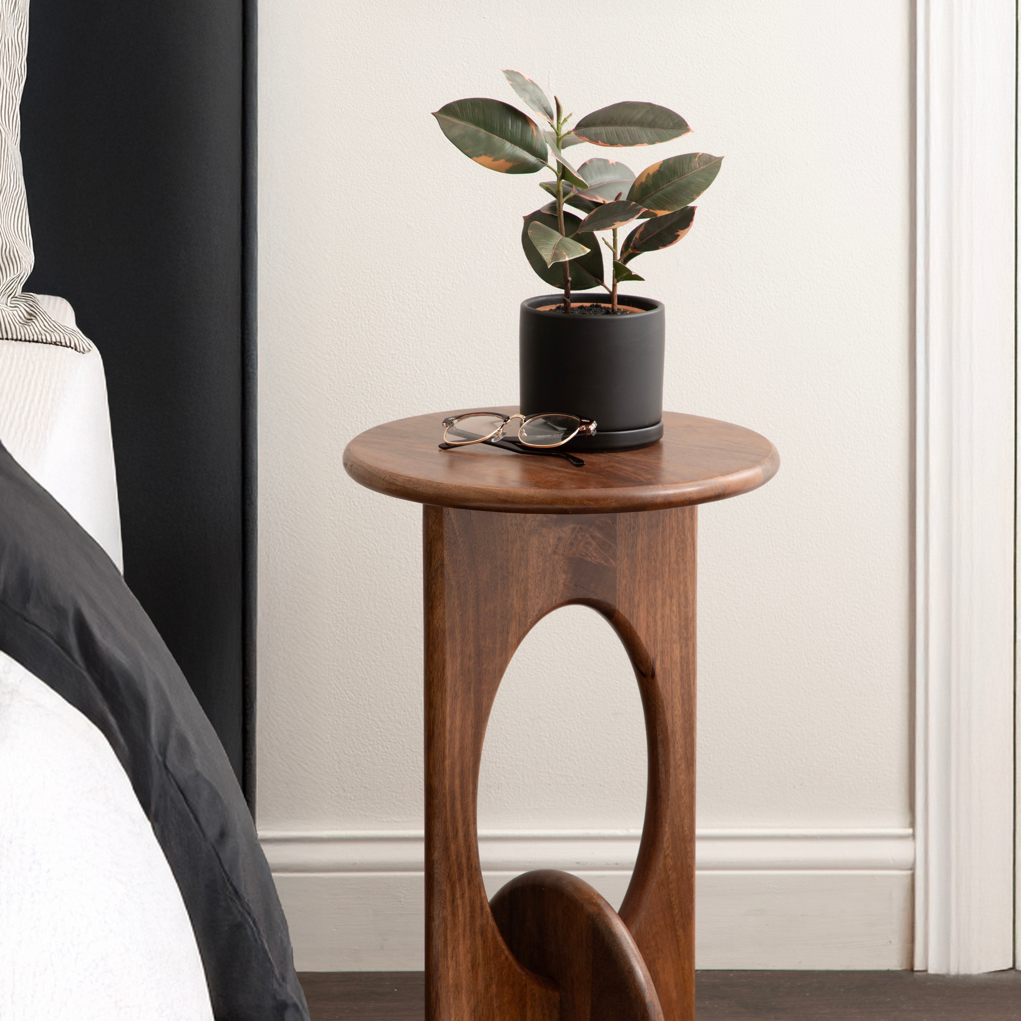 Side Table 14x14x22 Walnut Brown 8