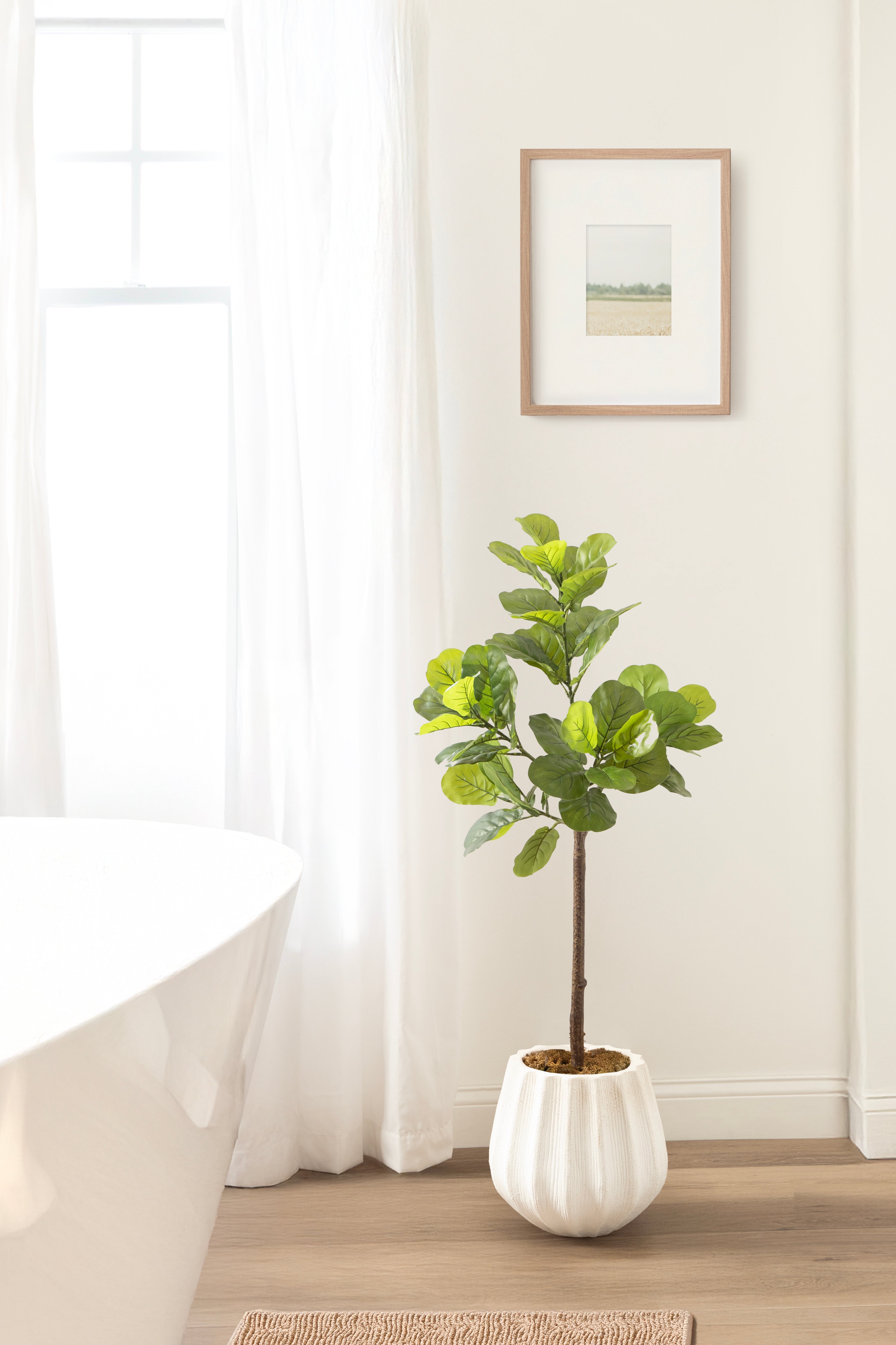 Faux Tree Distressed White 4' 7