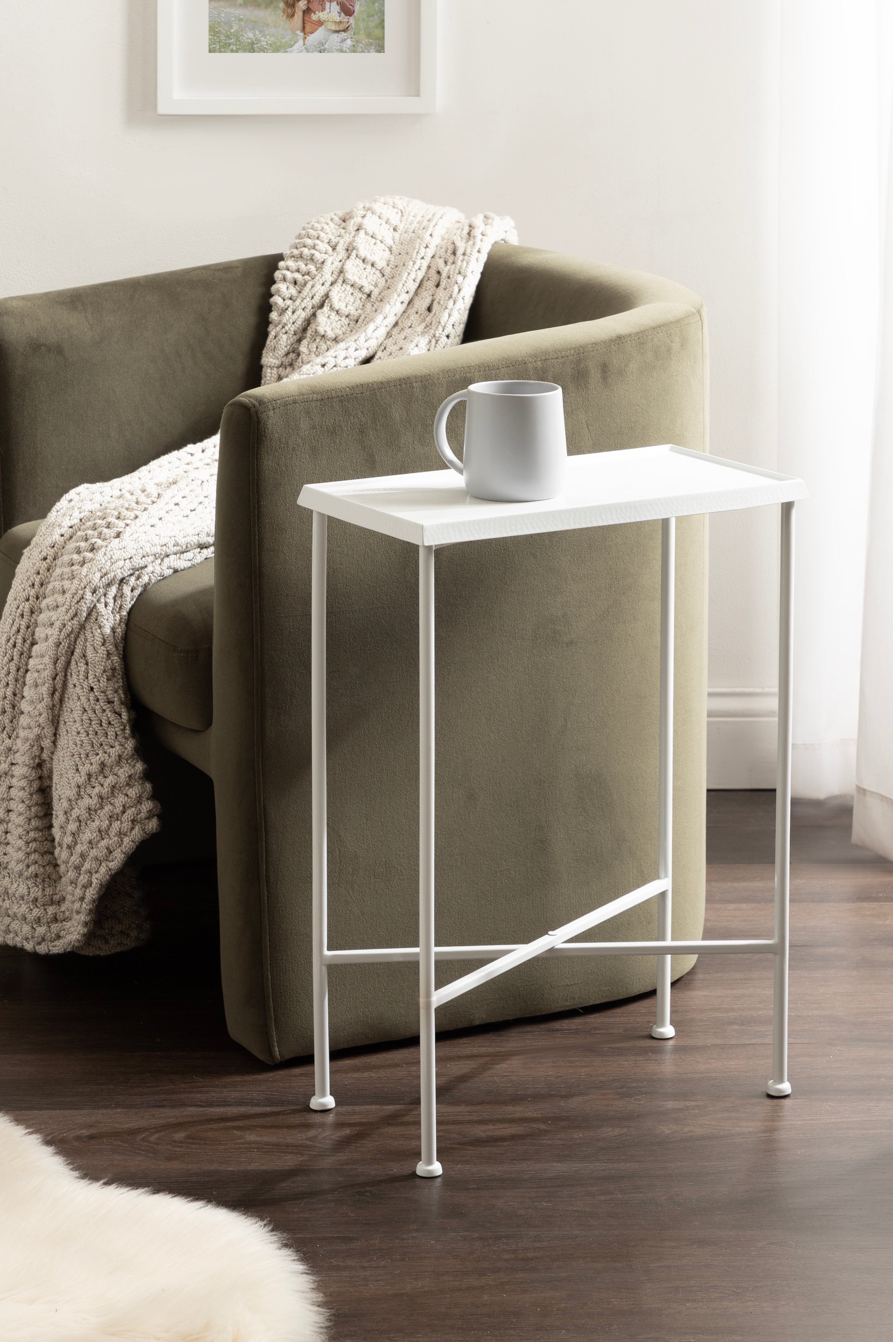 Side Table White 17x9x24 6