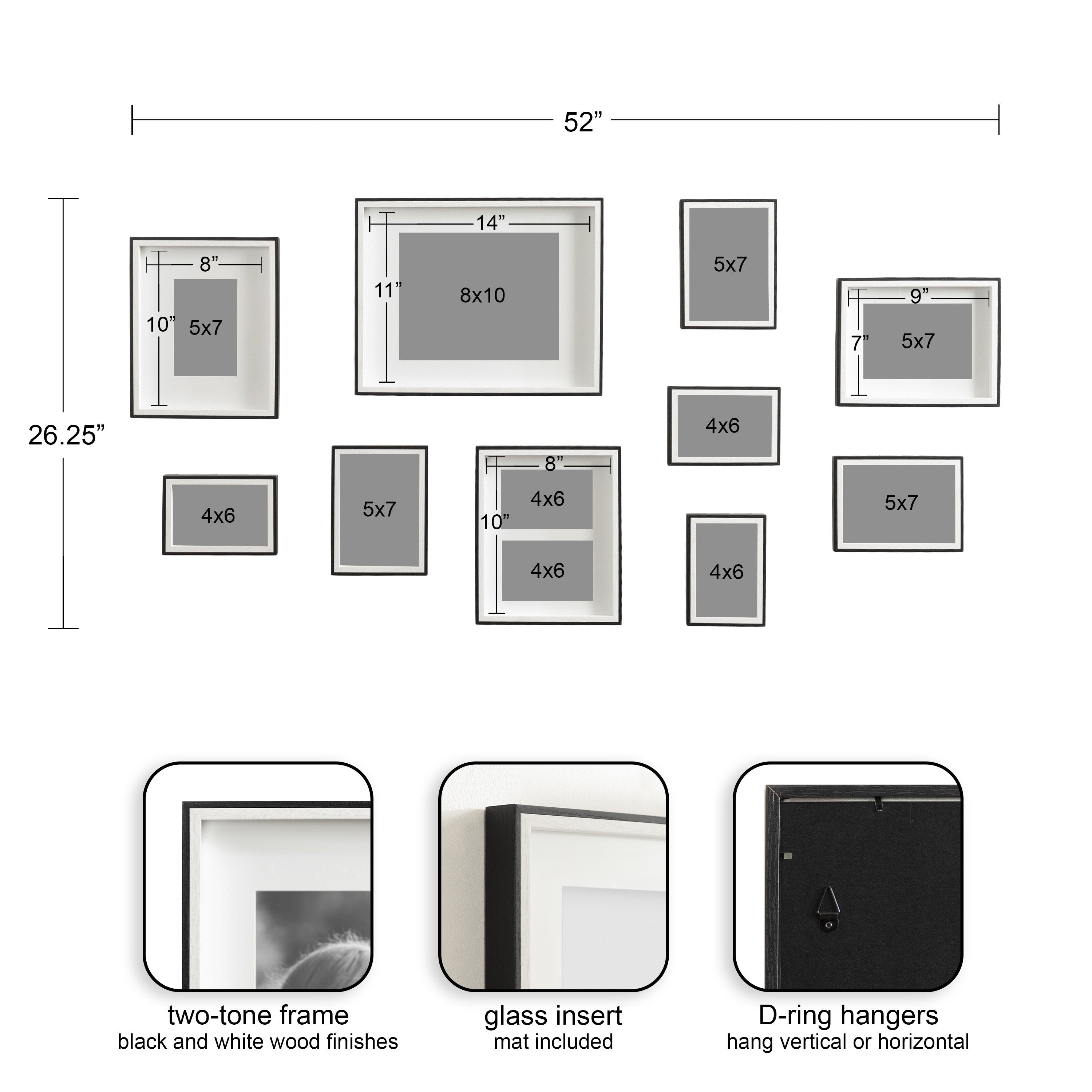 Gibson Wall Photo Frame Set