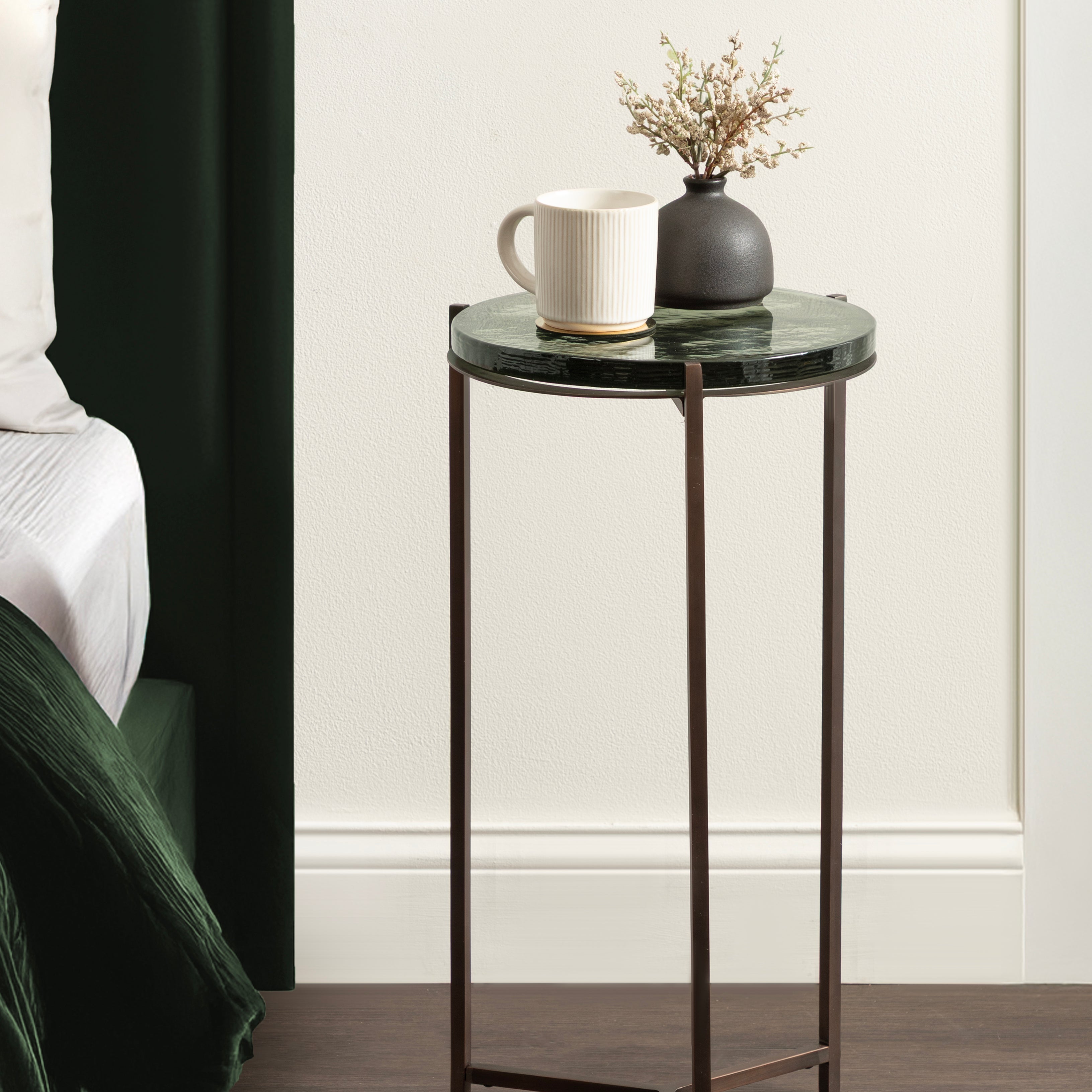 Side Table 13x13x24 Green Bronze 7