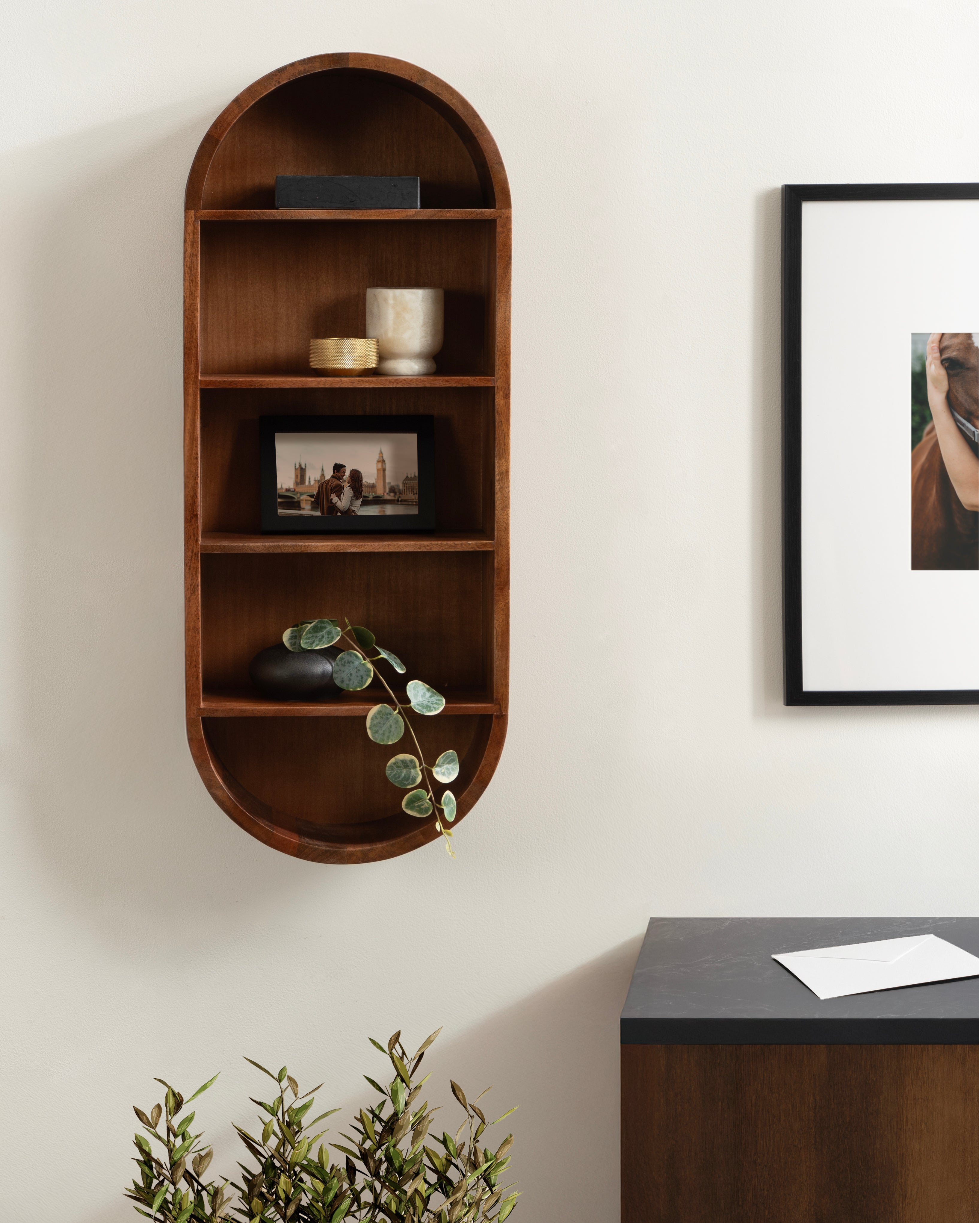 Accent Shelf Walnut Brown 13x33 7